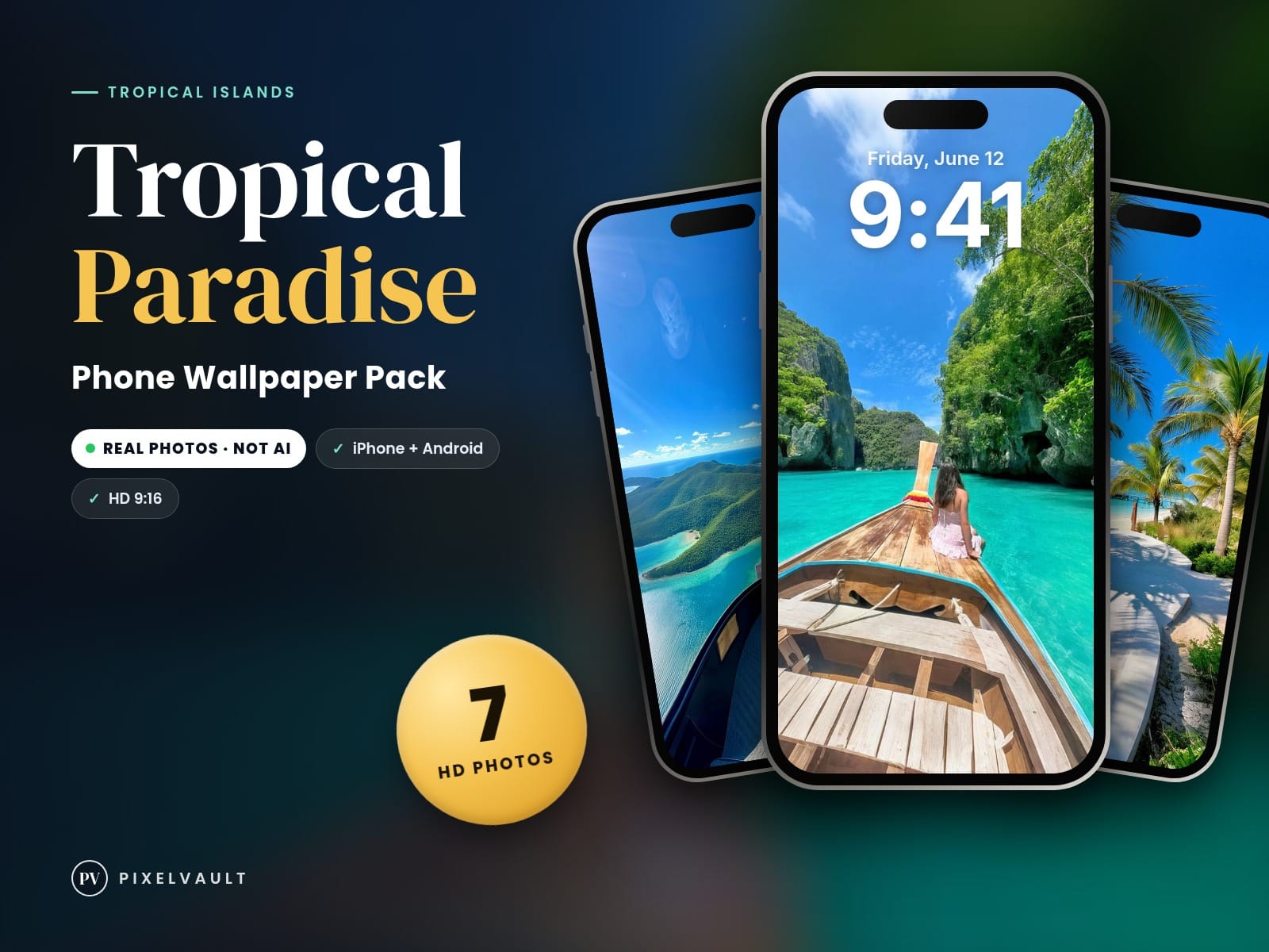 Tropical Paradise Phone Wallpaper Pack — 7 Real Travel Photos | Aesthetic iPhone cover (covers-v2)