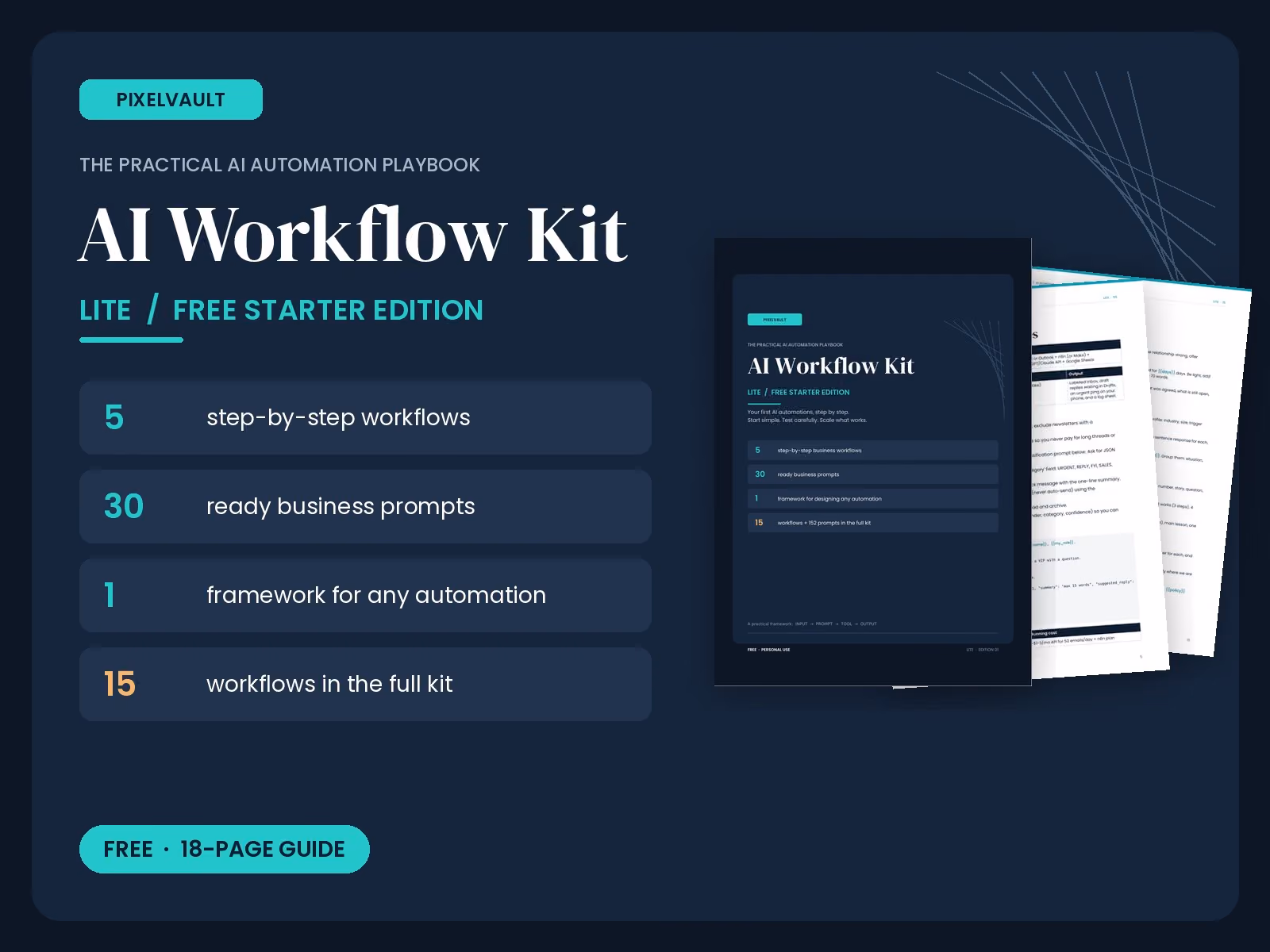 PixelVault AI Workflow Kit Lite - cover