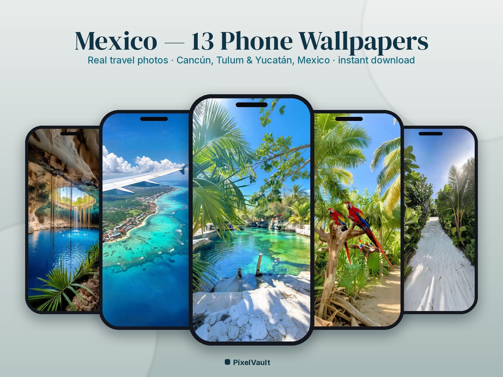 Mexico Phone Wallpaper Pack — 13 Real Travel Photos | Aesthetic iPhone & Android Lock Screen — preview 1