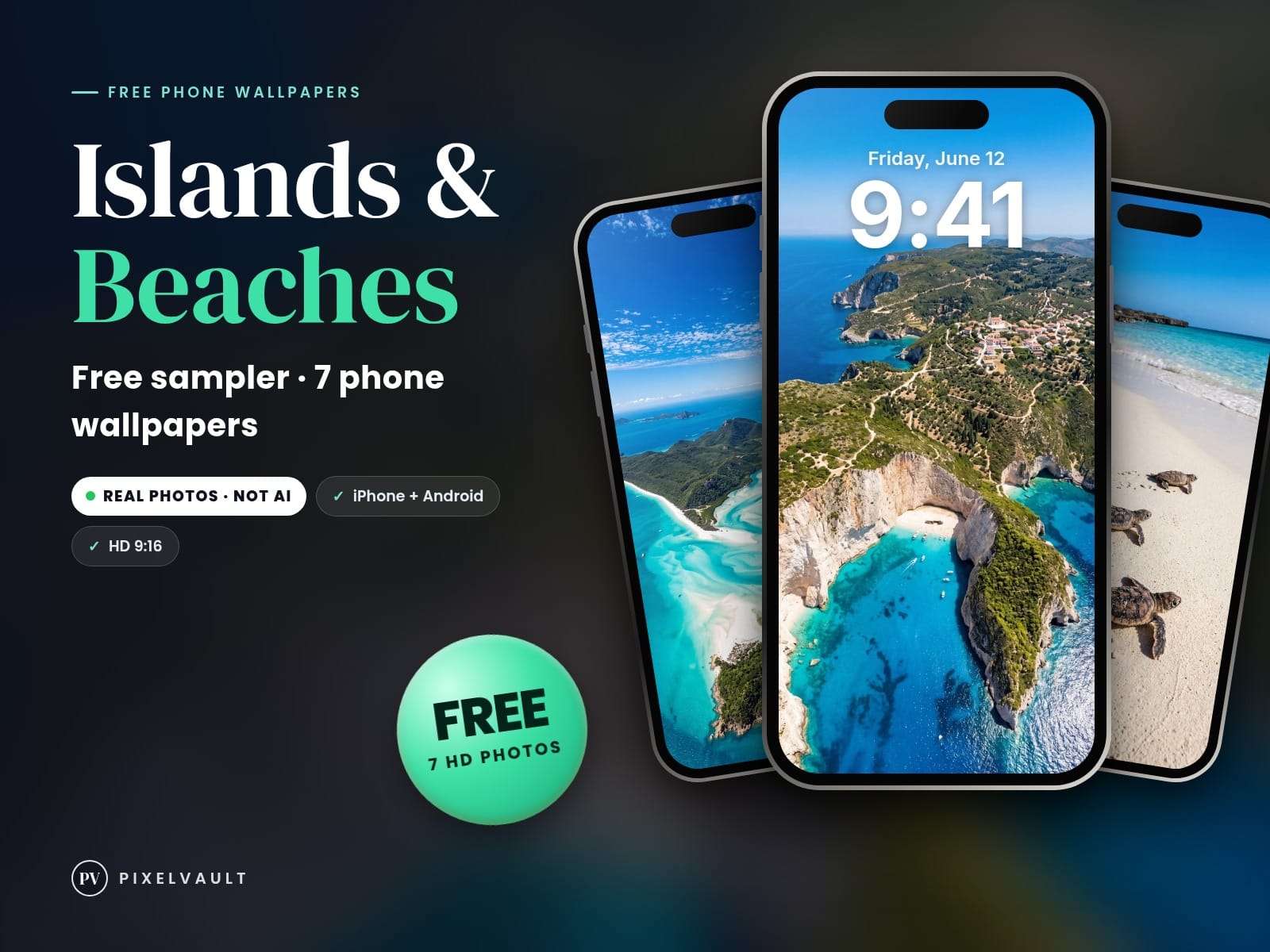 FREE Islands & Beaches Phone Wallpapers — 7 Real Travel Photos Sampler | iPhone cover (covers-v2)