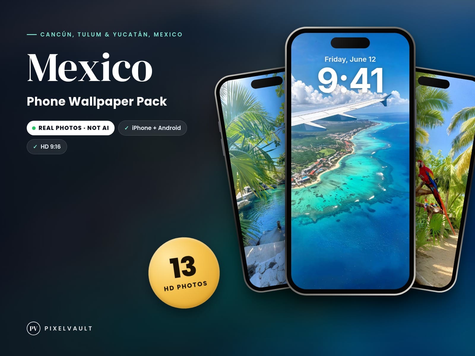 Mexico Phone Wallpaper Pack — 13 Real Travel Photos | Aesthetic iPhone & Android cover (covers-v2)