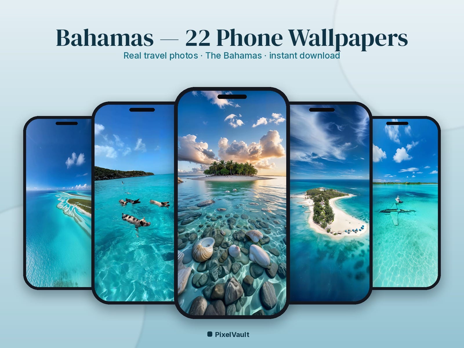 Bahamas Phone Wallpaper Pack — 22 Real Travel Photos | Aesthetic iPhone & Android Lock Screen — preview 1