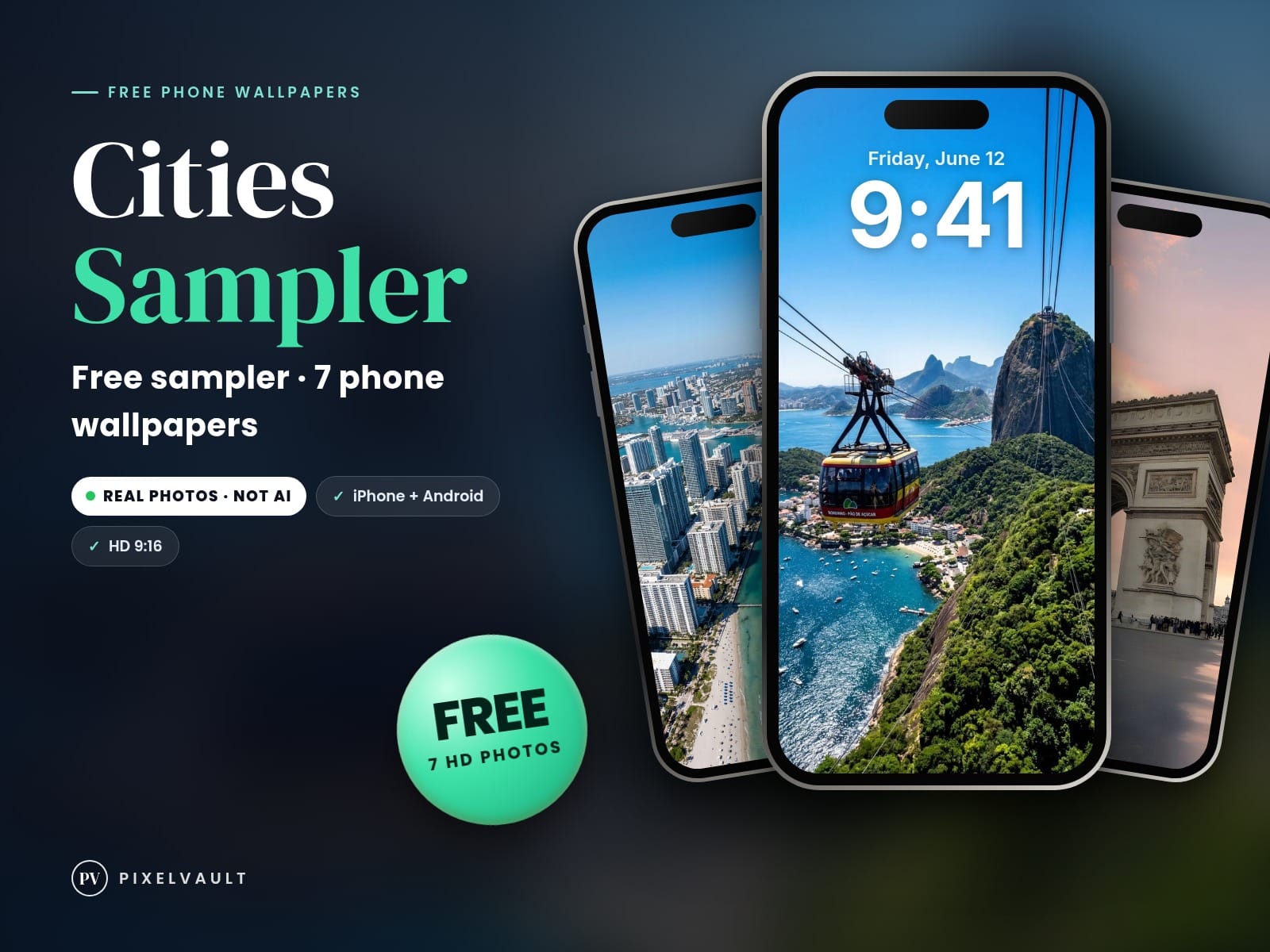 FREE City Phone Wallpapers — 7 Real Travel Photos Sampler | iPhone & Android Loc cover (covers-v2)