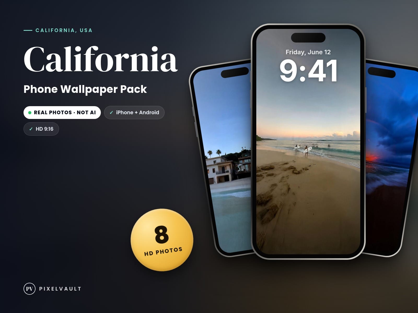 California Phone Wallpaper Pack — 8 Real Travel Photos | Aesthetic iPhone & Andr cover (covers-v2)