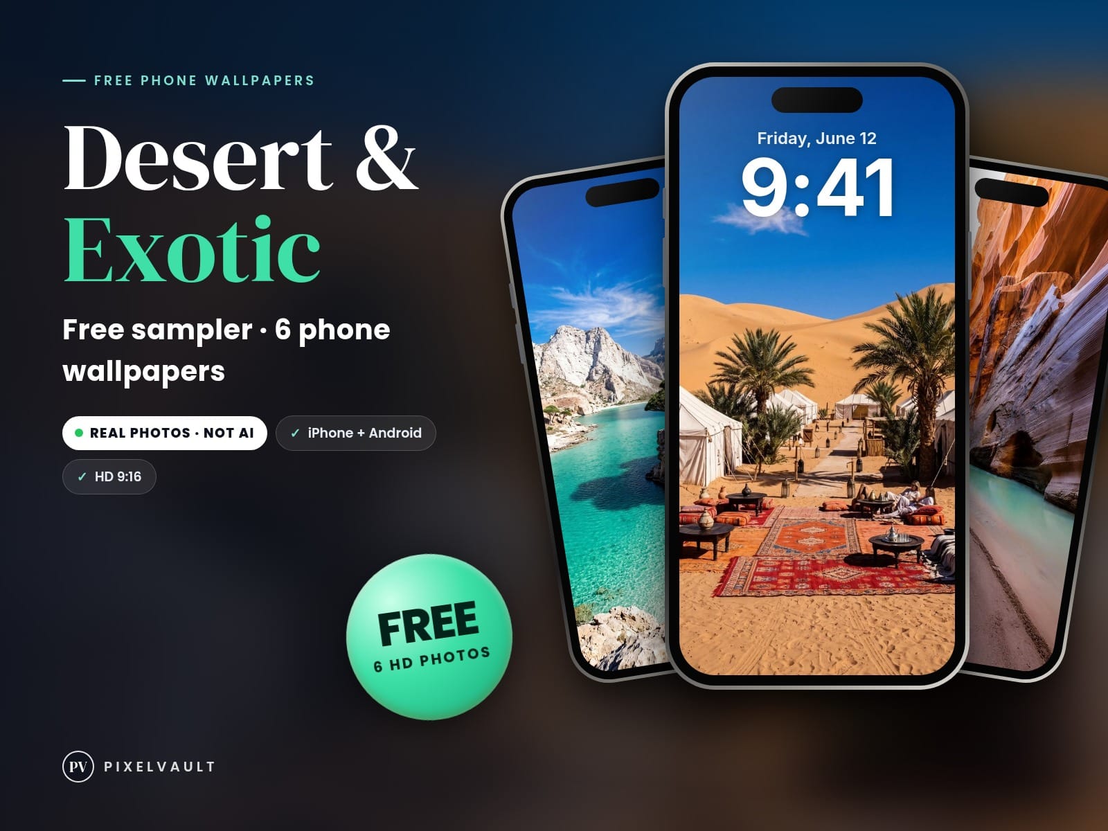 FREE Desert & Exotic Phone Wallpapers — 6 Real Travel Photos Sampler | iPhone & cover (covers-v2)