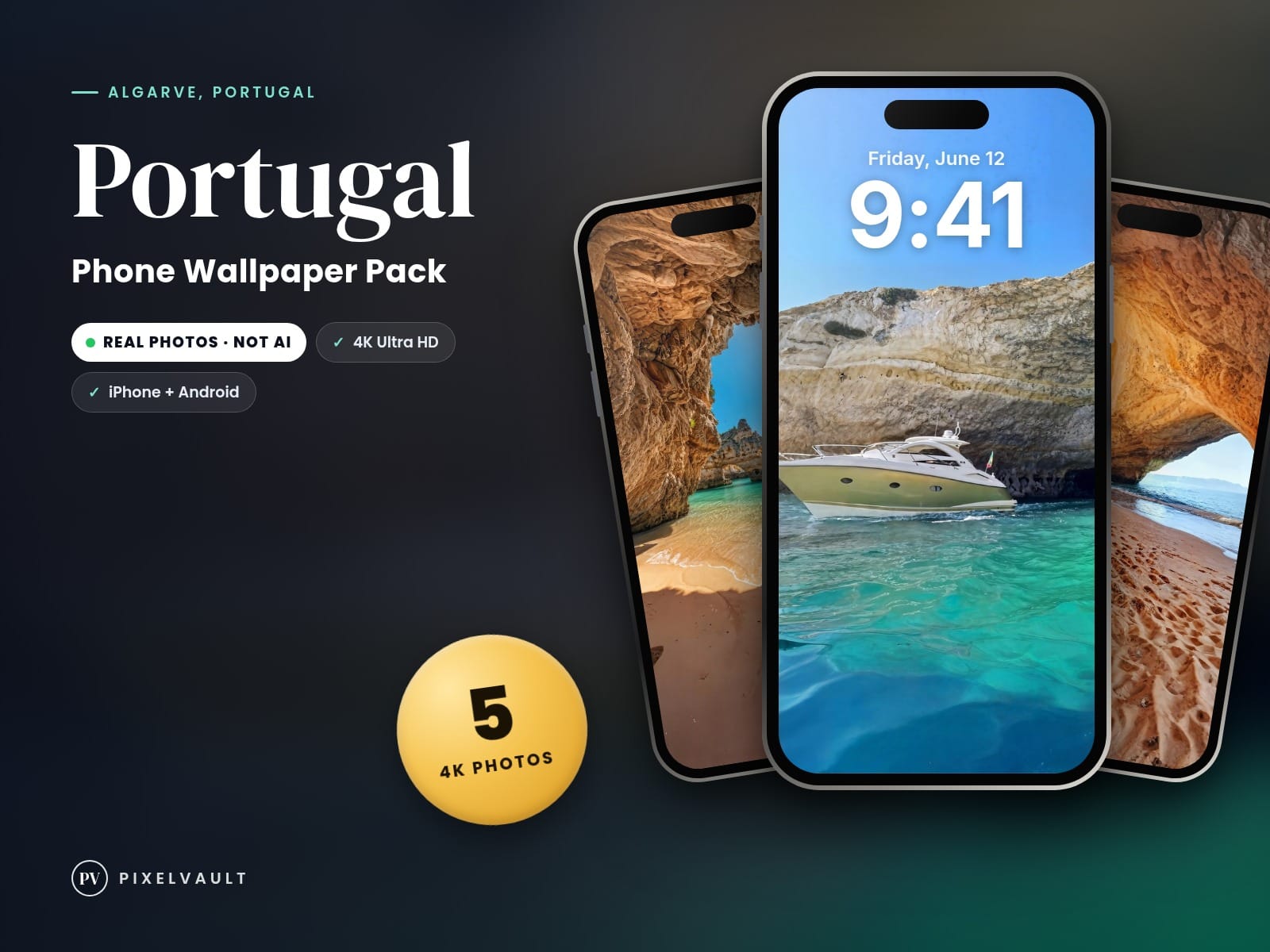 Portugal 4K Phone Wallpaper Pack — 5 Real Travel Photos | Aesthetic iPhone & And cover (covers-v2)