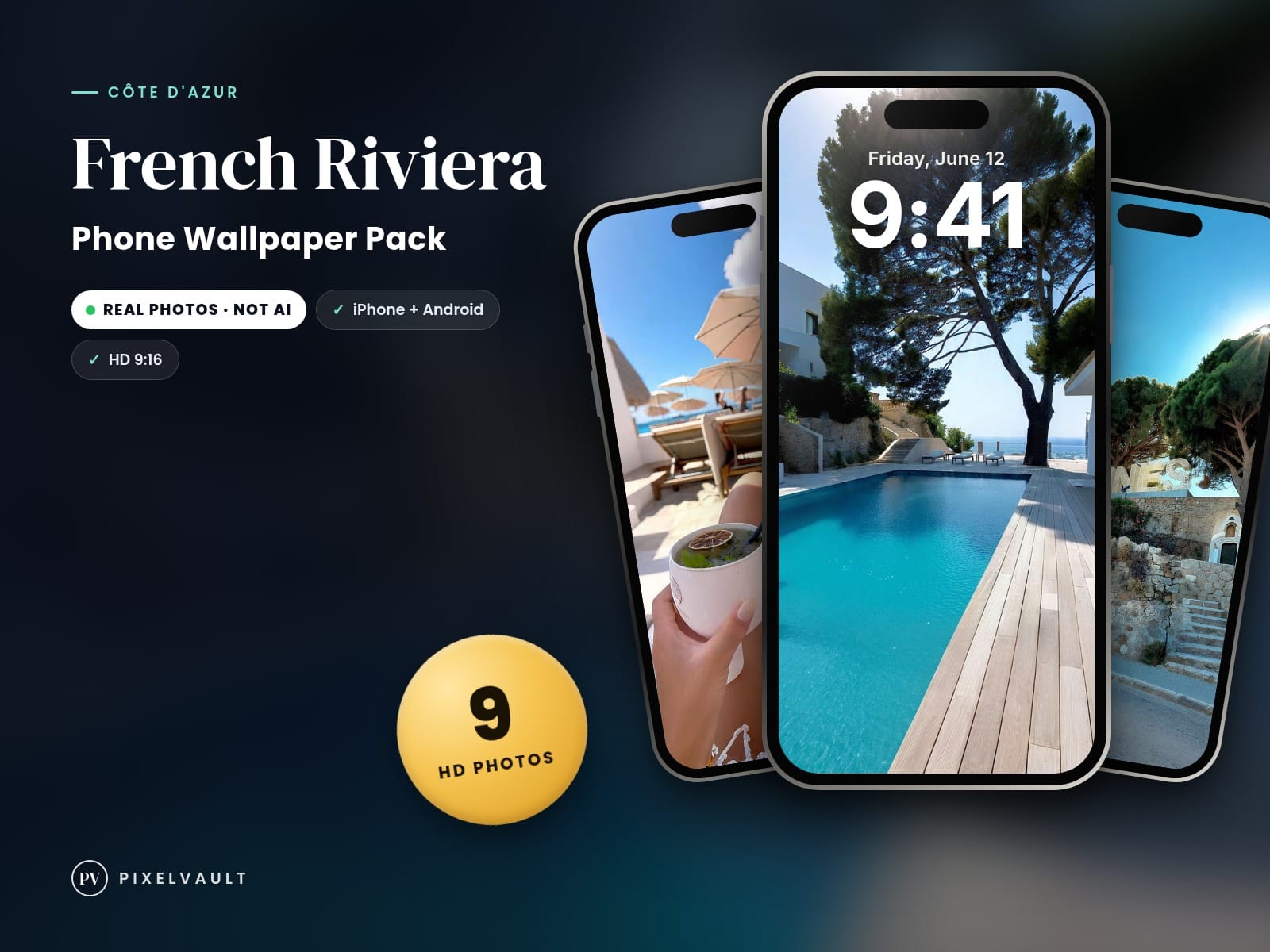 French Riviera Phone Wallpaper Pack — 9 Real Travel Photos | Aesthetic iPhone & cover (covers-v2)