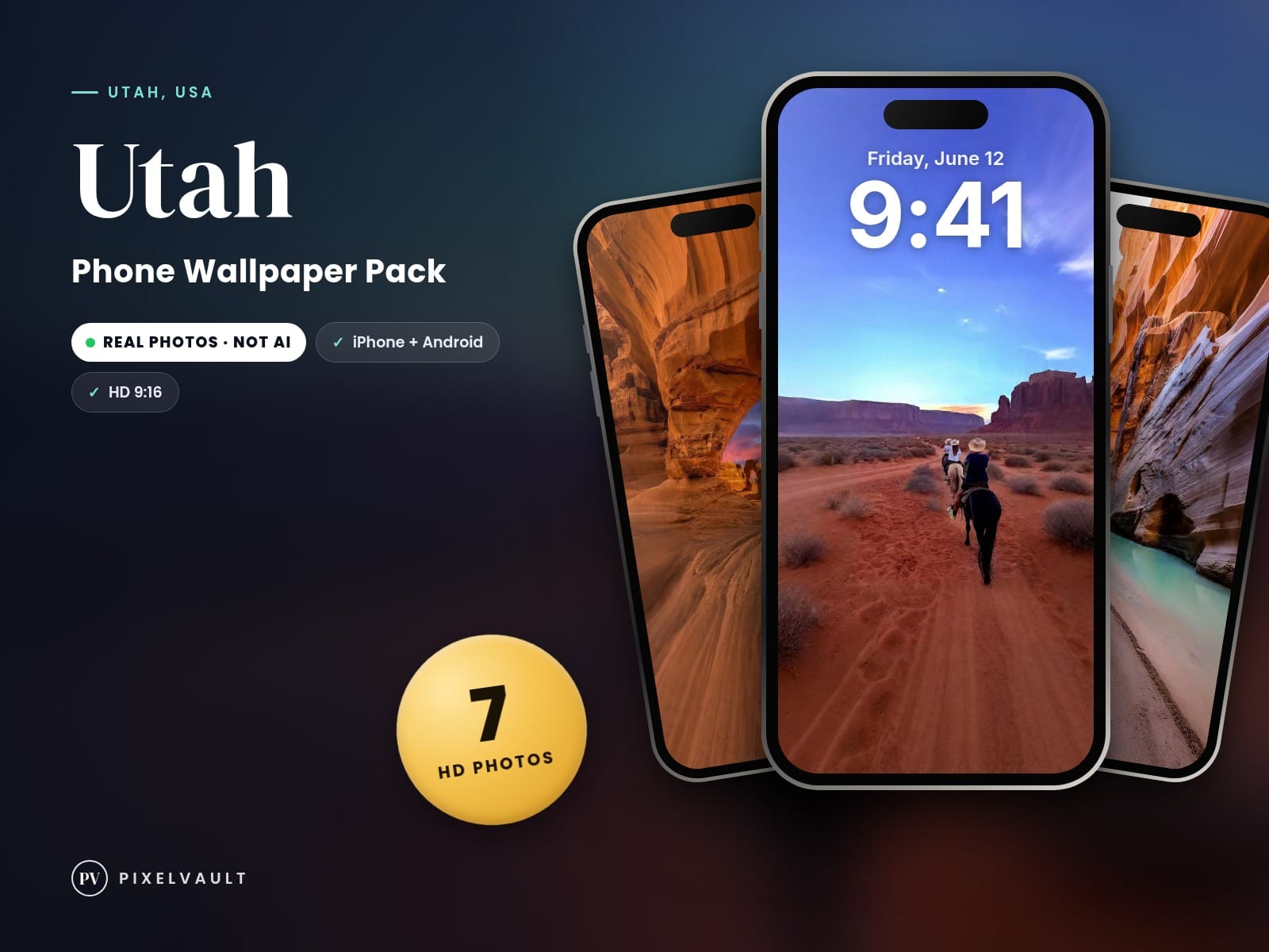 Utah Phone Wallpaper Pack — 7 Real Travel Photos | Aesthetic iPhone & Android Lo cover (covers-v2)