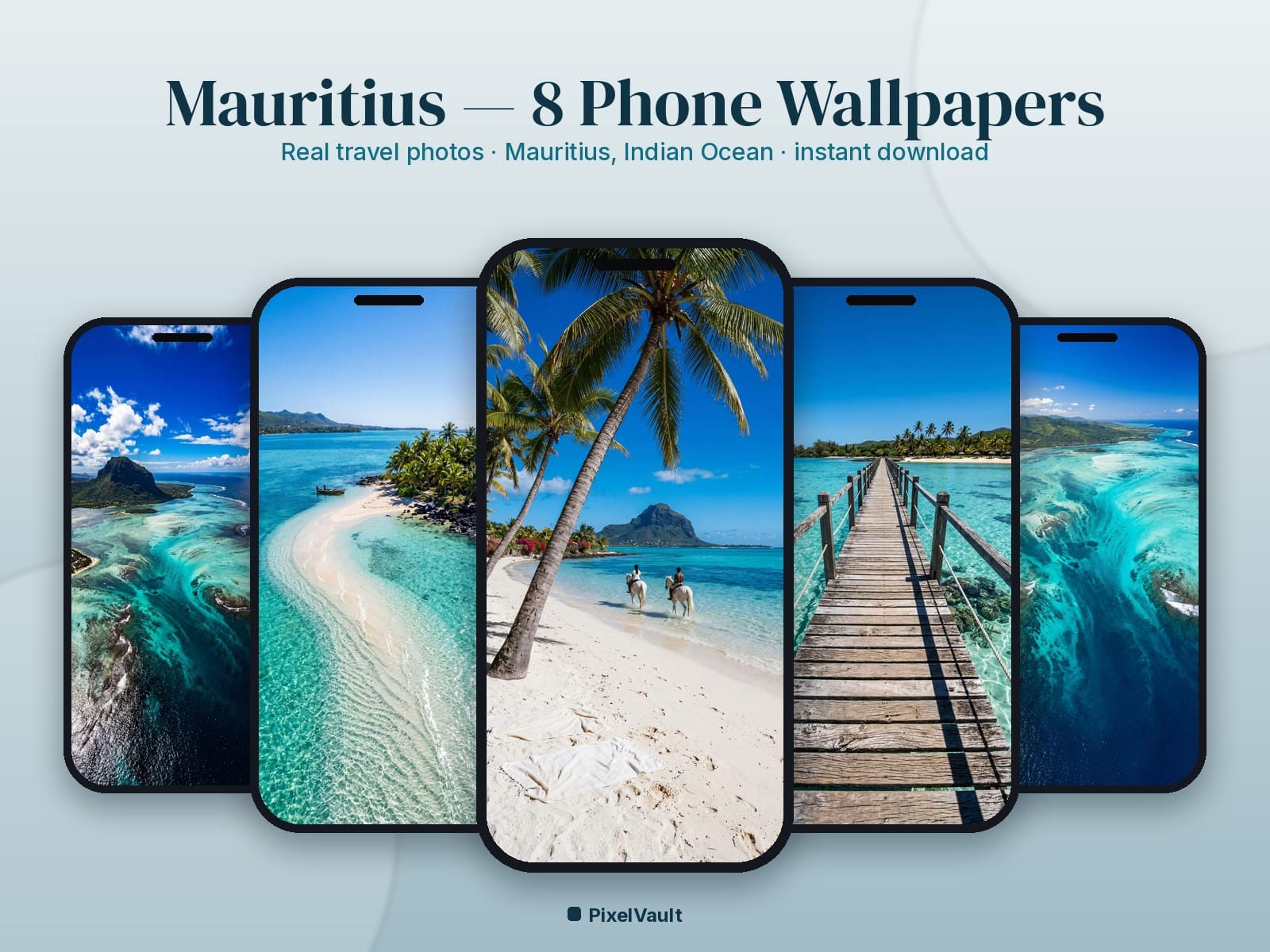 Mauritius Phone Wallpaper Pack — 8 Real Travel Photos | Aesthetic iPhone & Android Lock Screen — preview 1