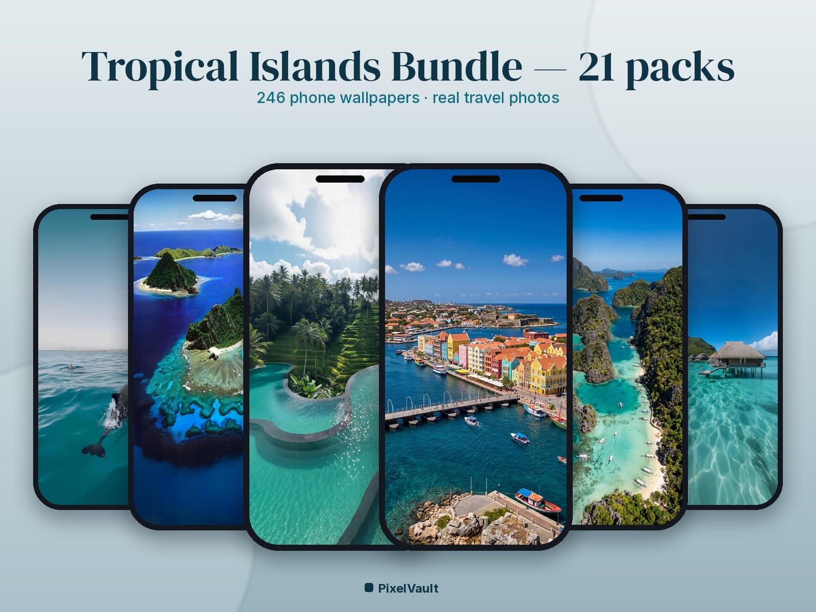 Tropical Islands Phone Wallpaper Bundle — 21 Packs, 246 Real Travel Photos | Save 39% — preview 1