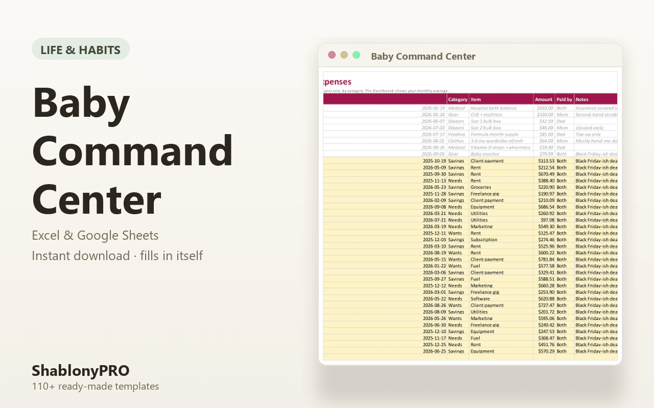 Baby Command Center — First Year Baby Tracker (Sleep, Feeds, Diapers, CDC Vaccin