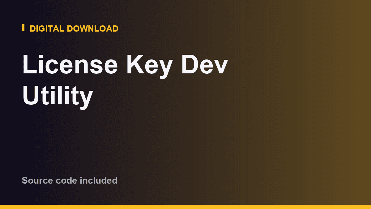 License Key Dev Utility
