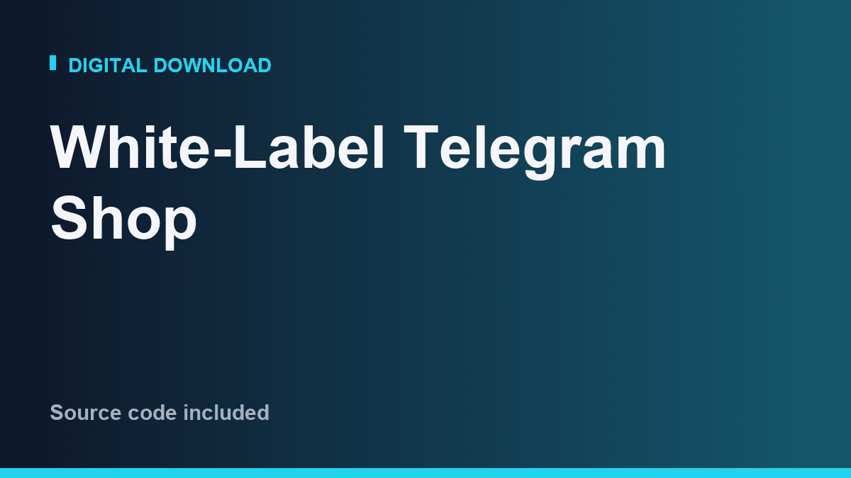 White-Label Telegram Shop
