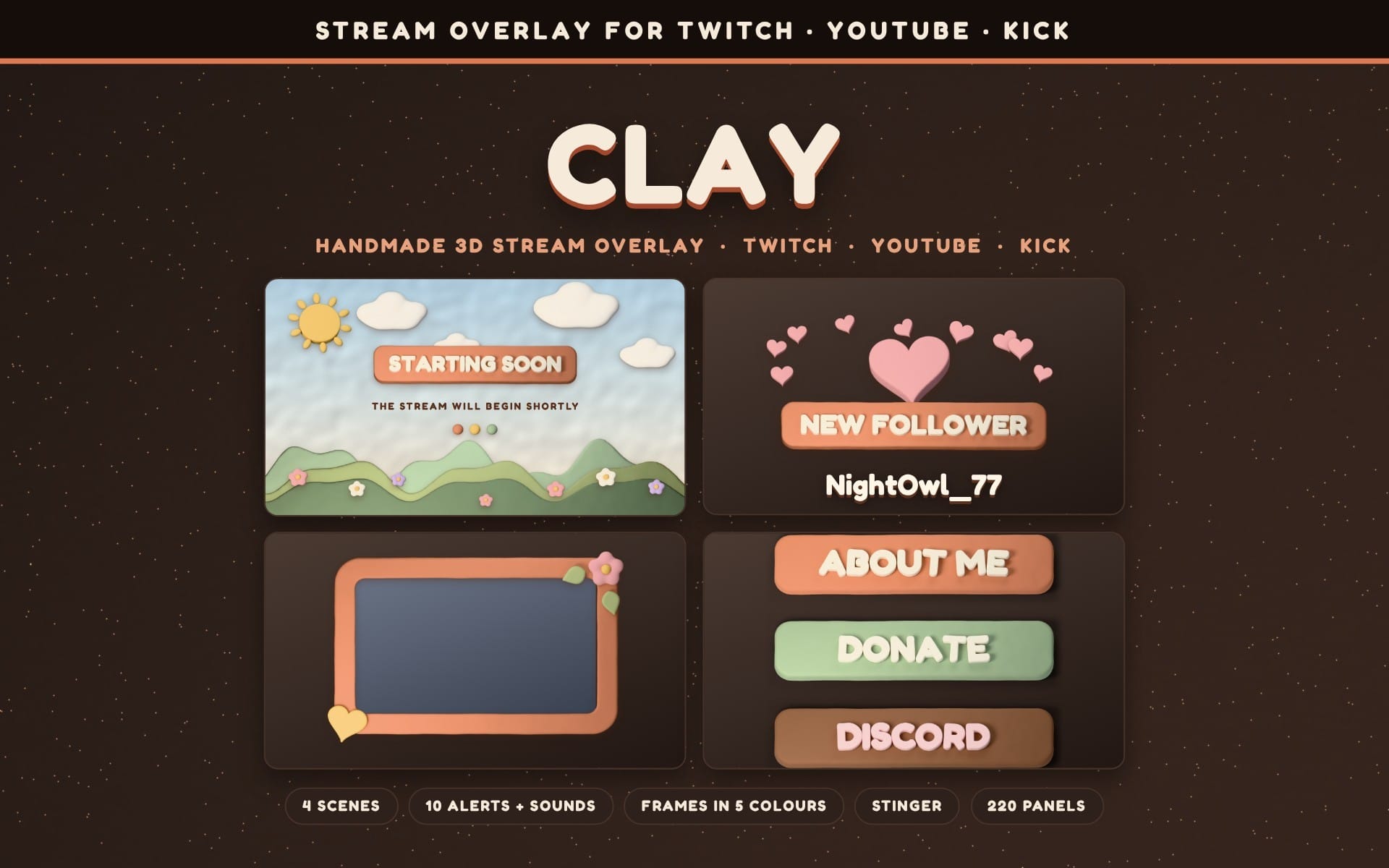 Clay 3D Stream Overlay Package