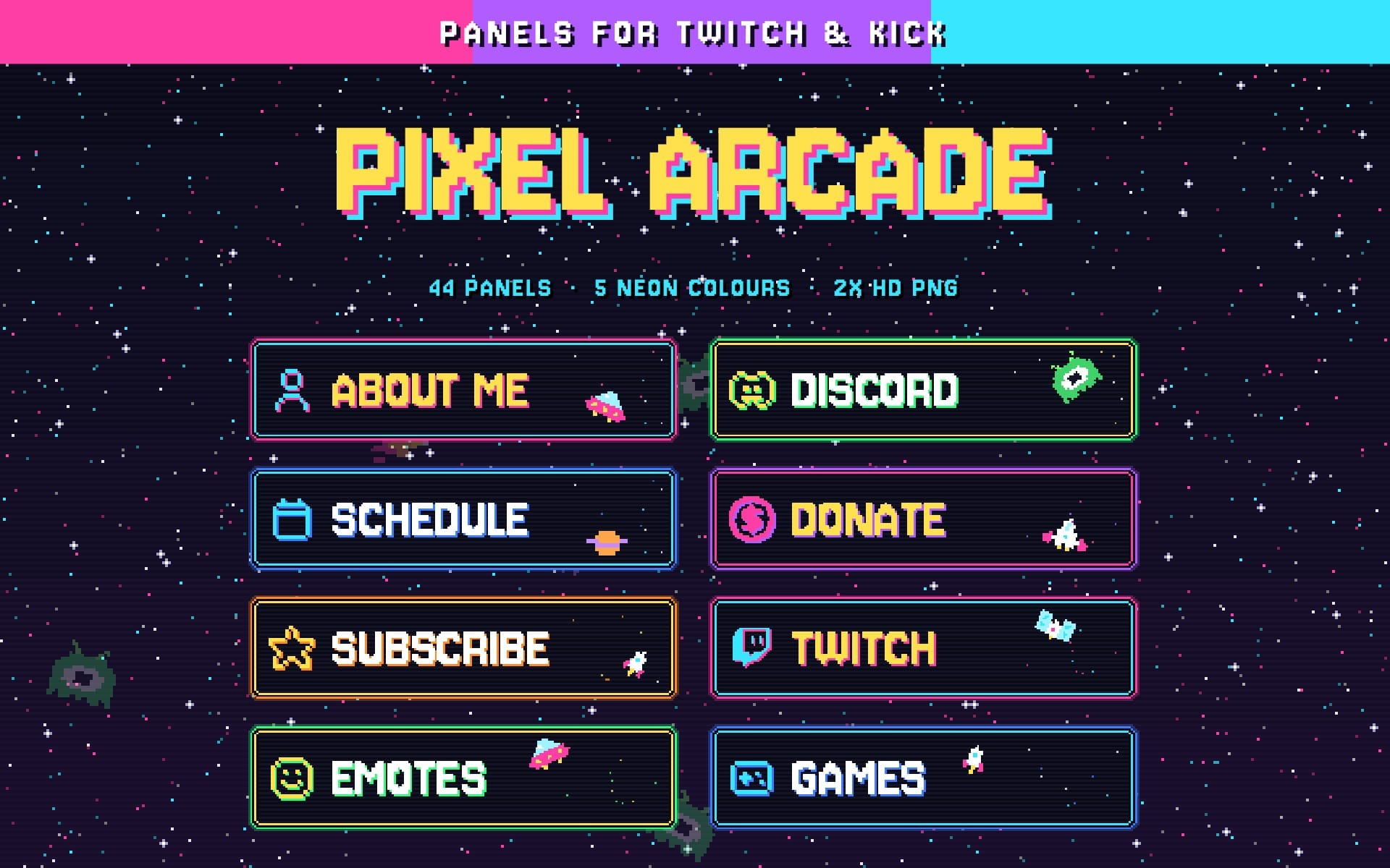 Pixel Arcade Twitch Panels