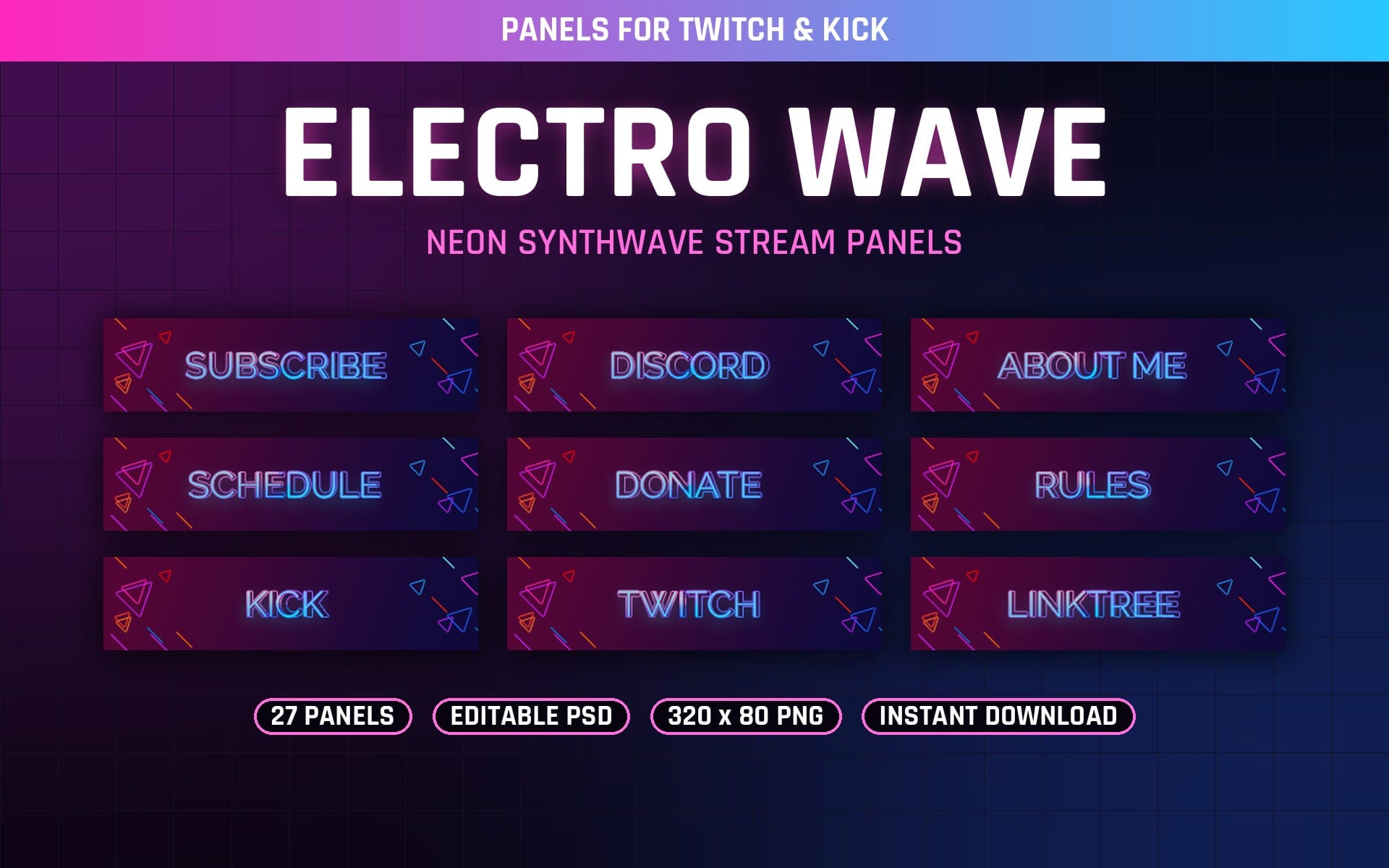 Electro Wave Twitch Panels