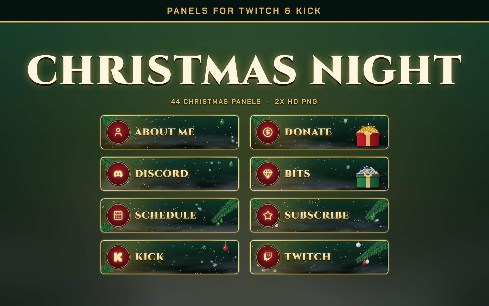 Christmas Night Панели для Twitch