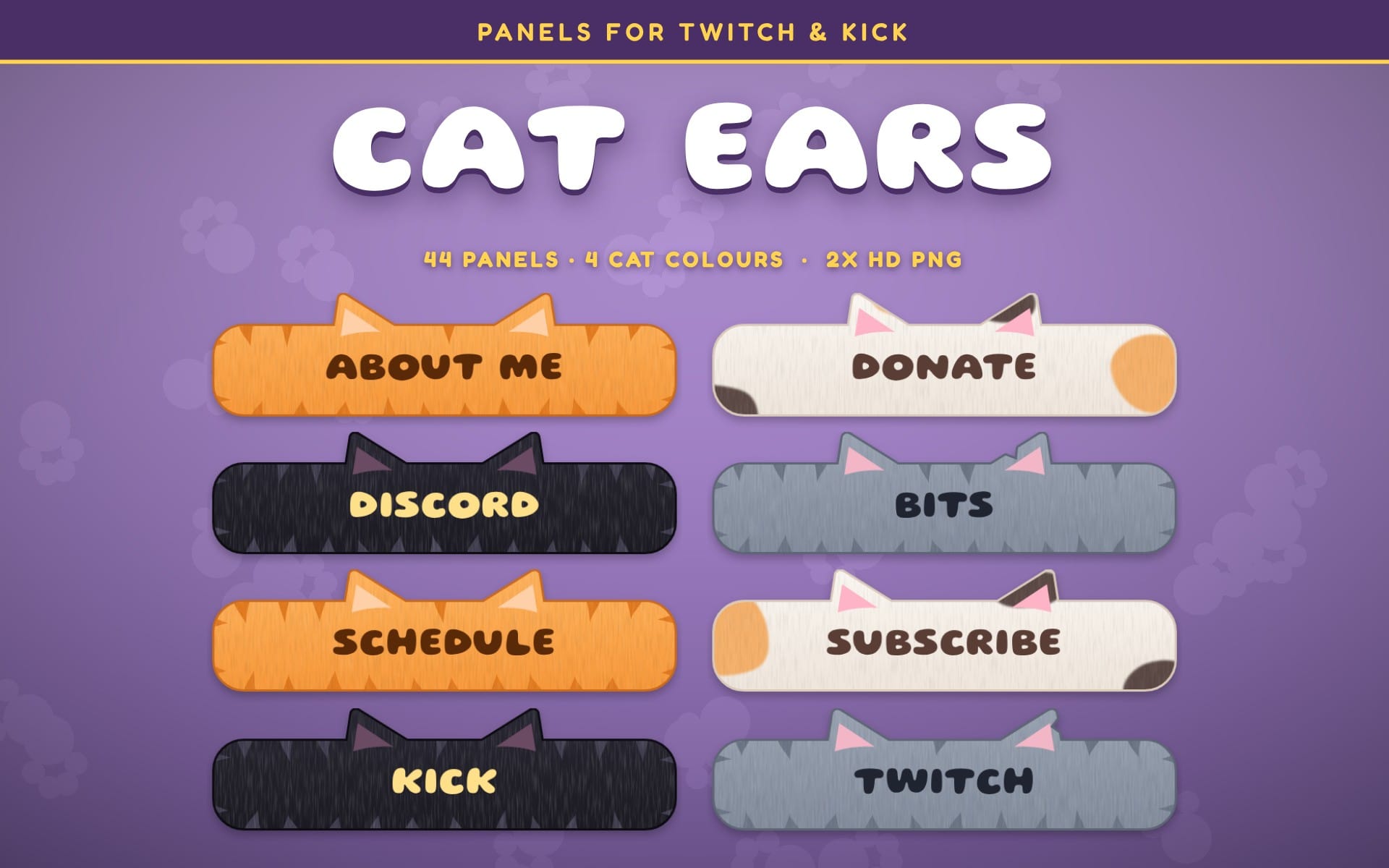 Cat Ears Twitch Panels
