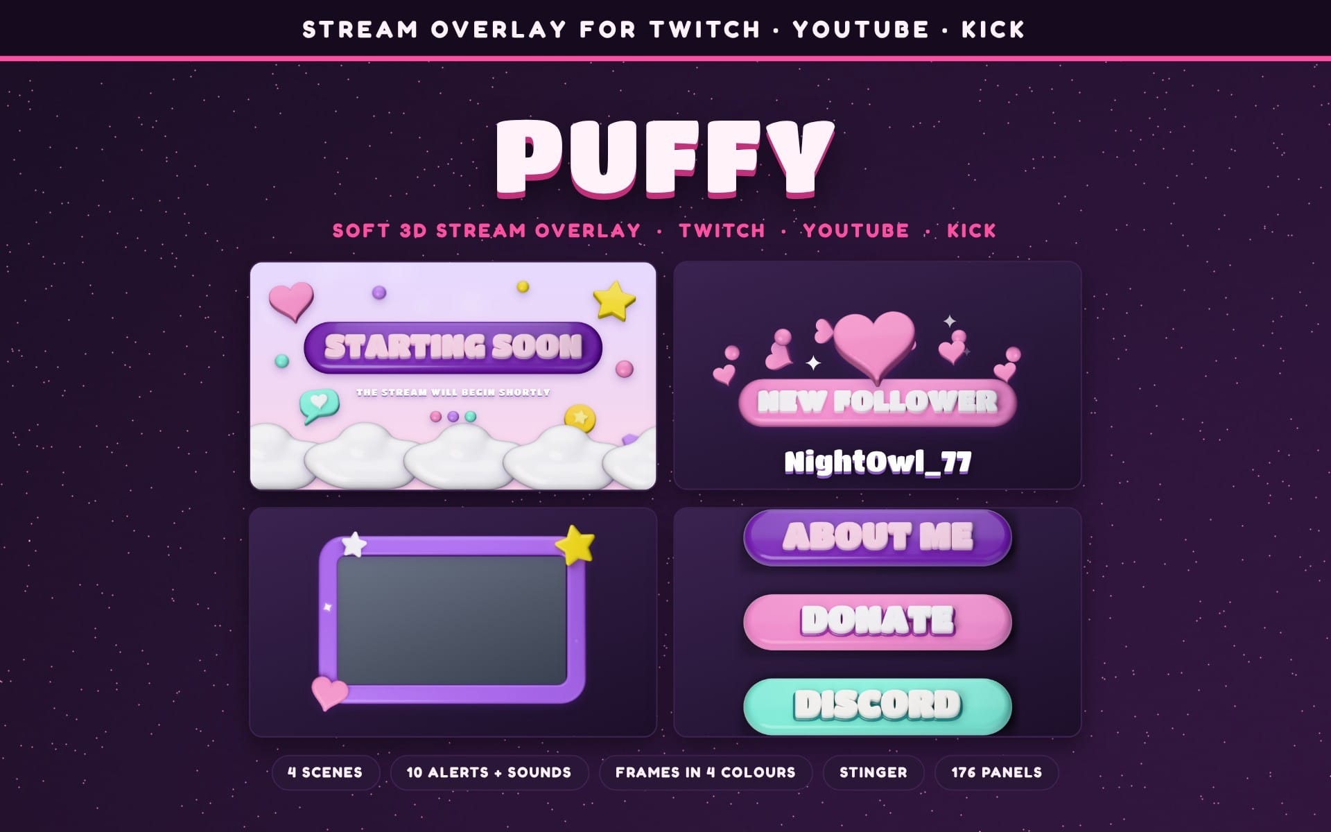 Puffy 3D Stream Overlay Package