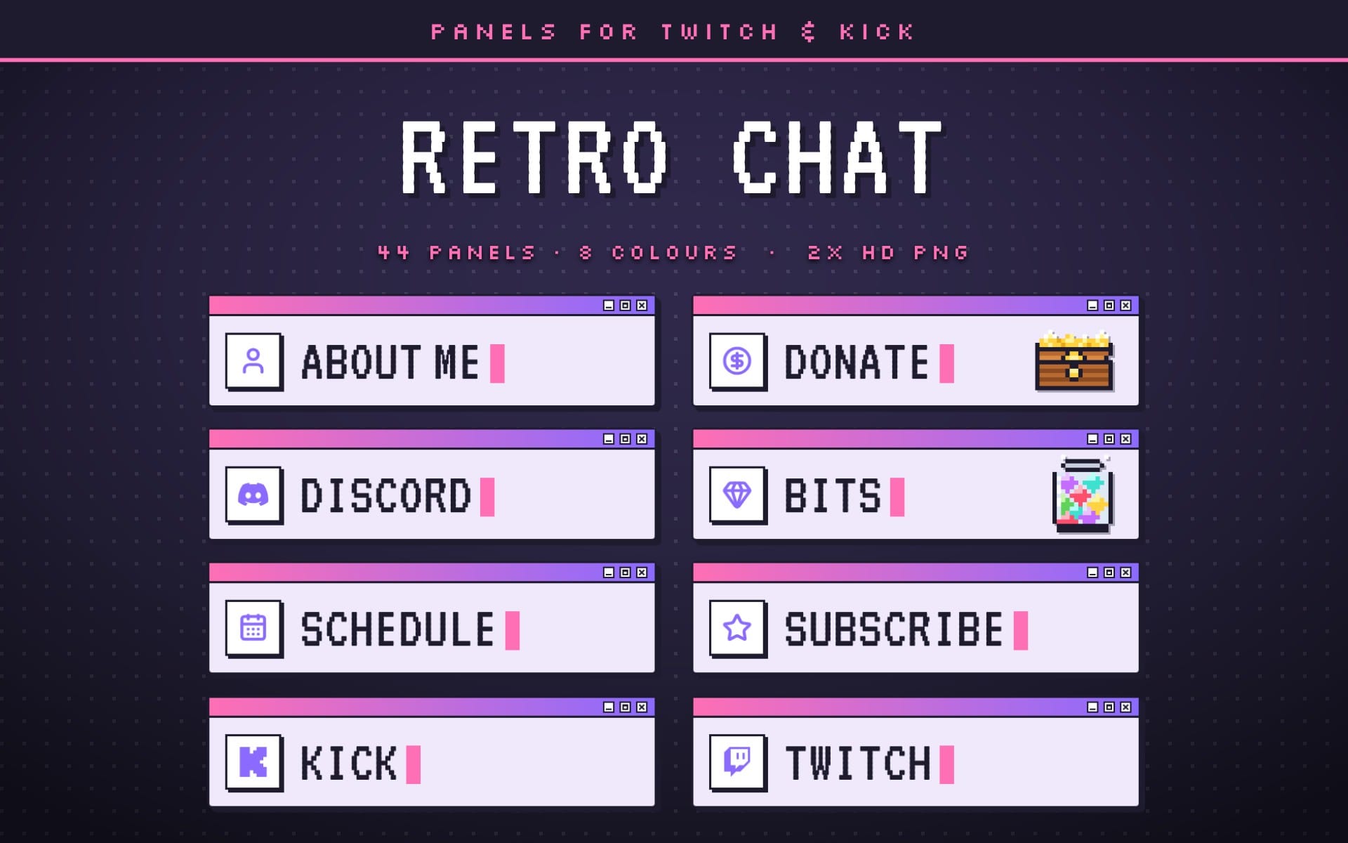 Retro Chat Twitch Panels
