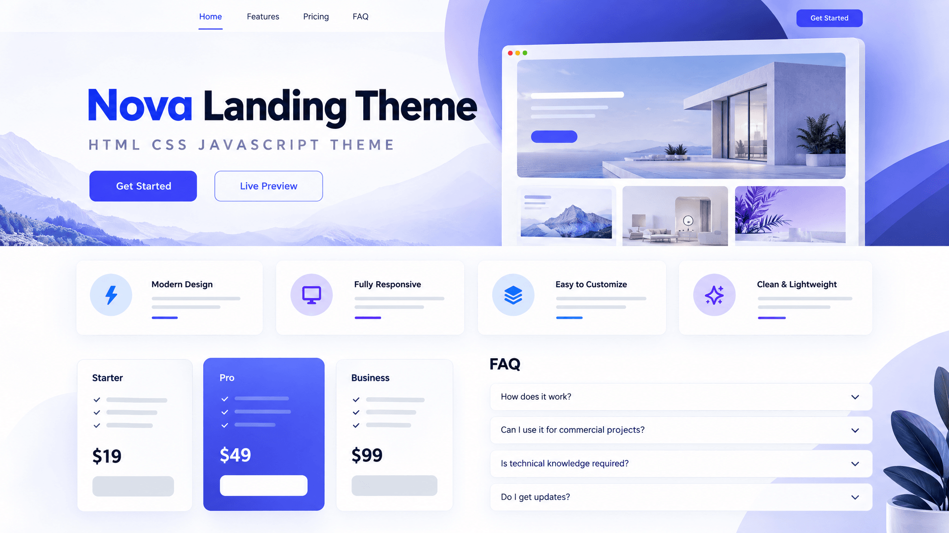 Nova Landing Theme premium cover