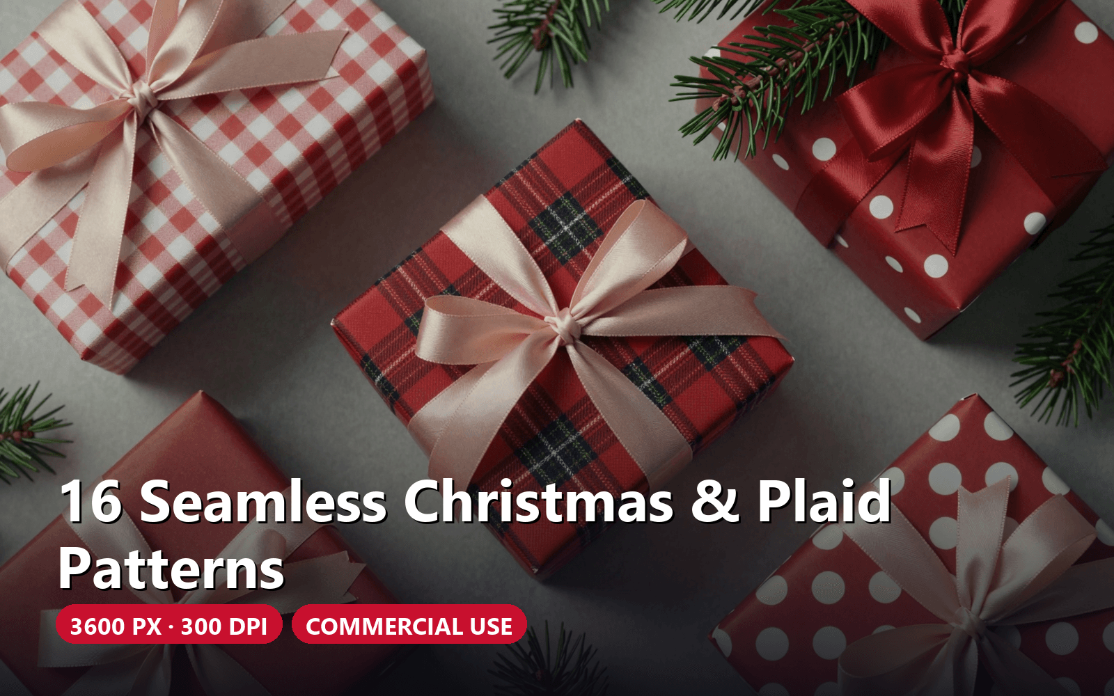 16 Seamless Christmas & Plaid Patterns