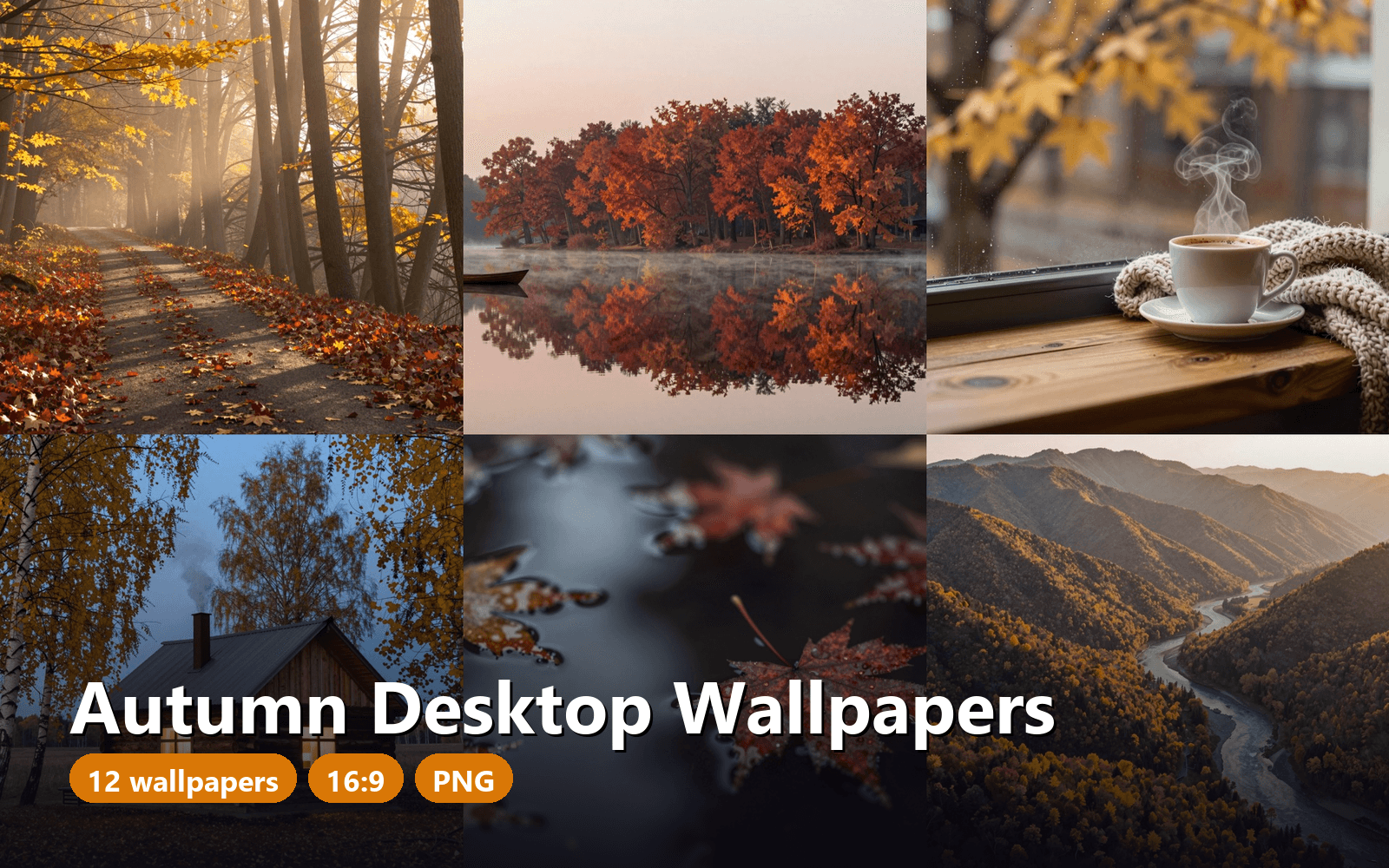Autumn Desktop Wallpapers - 12 Cozy Fall 16:9 Backgrounds, PNG