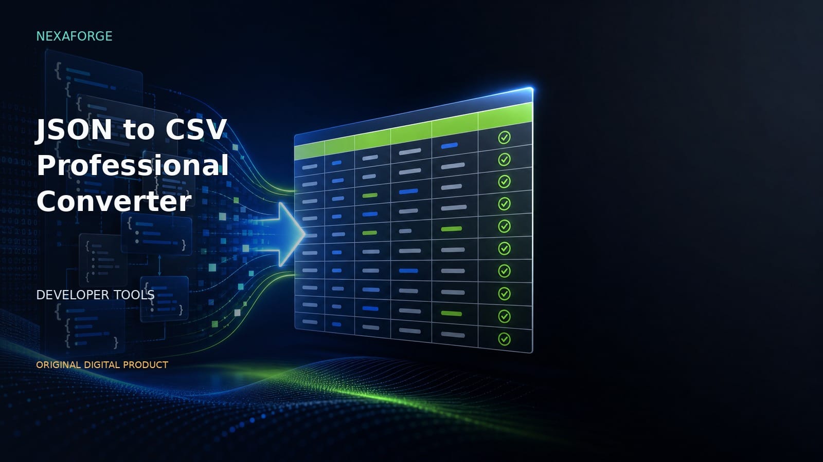 JSON to CSV Professional Converter