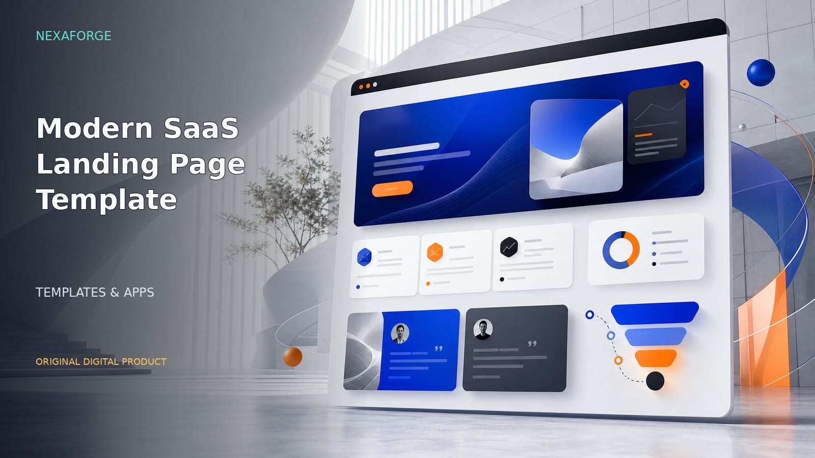 Modern SaaS landing page template