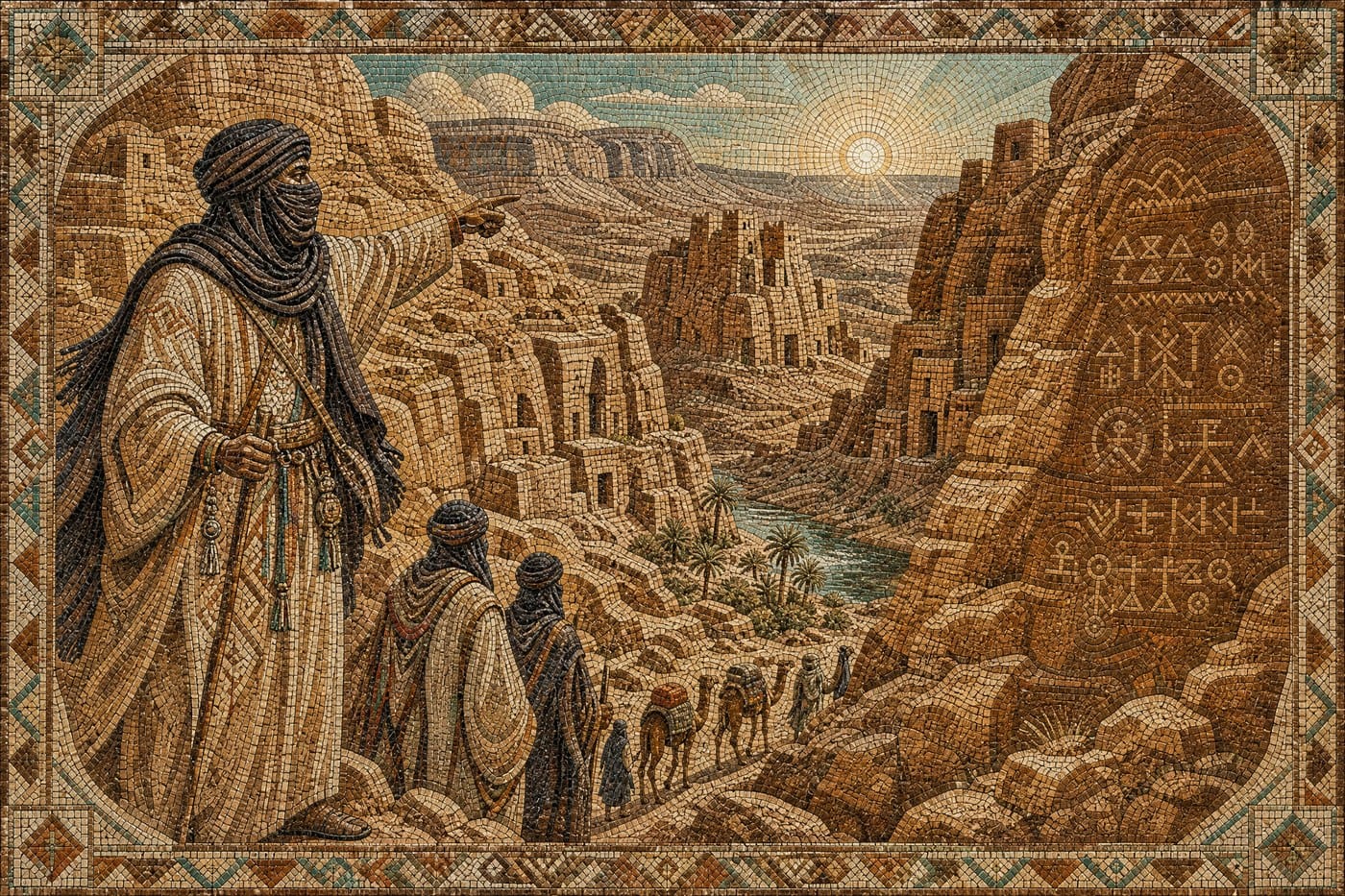 The Stone Route — Ancient Sahara Mosaic Landscape