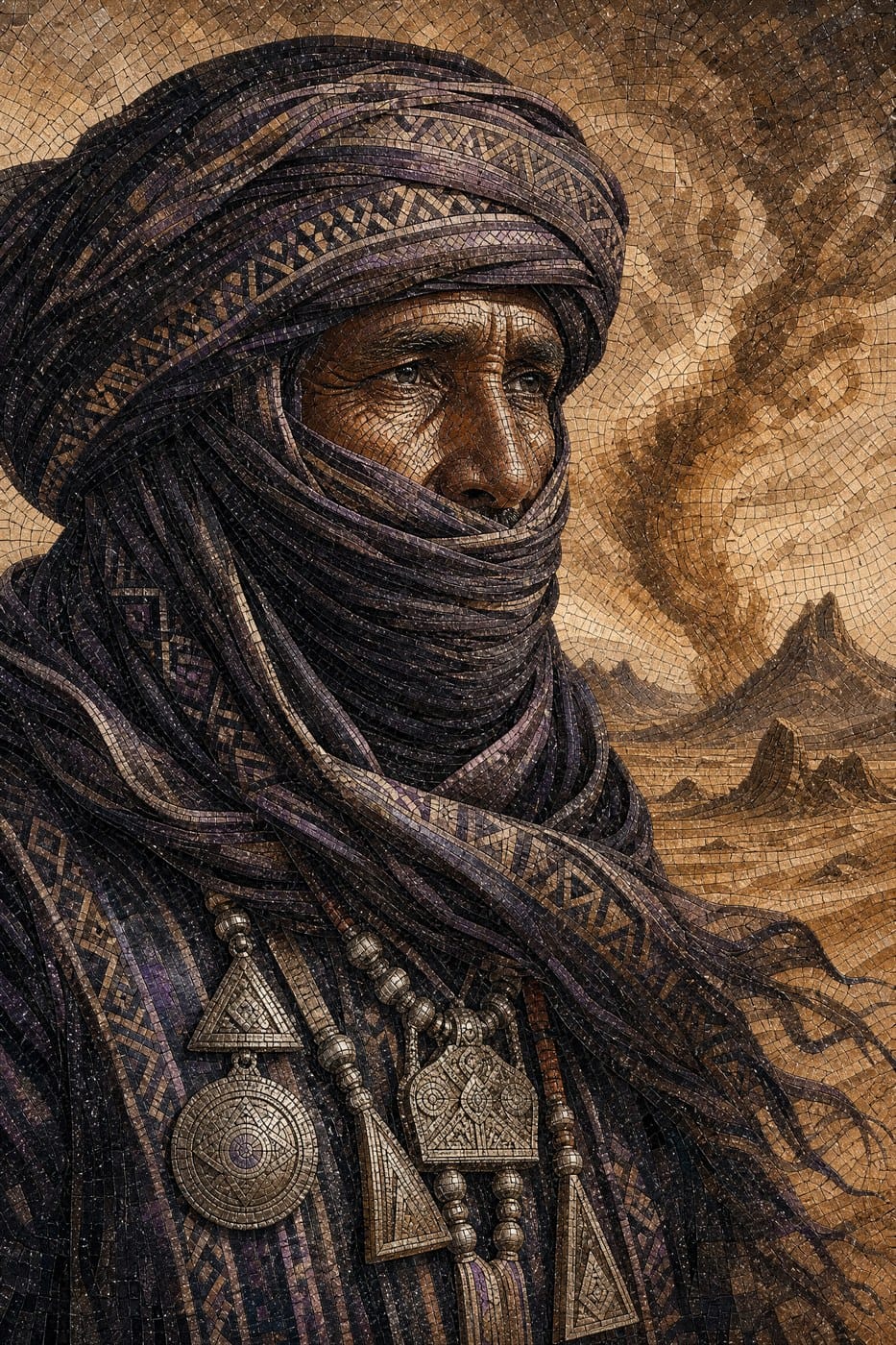 Wisdom in the Sandstorm — Tuareg Portrait Art