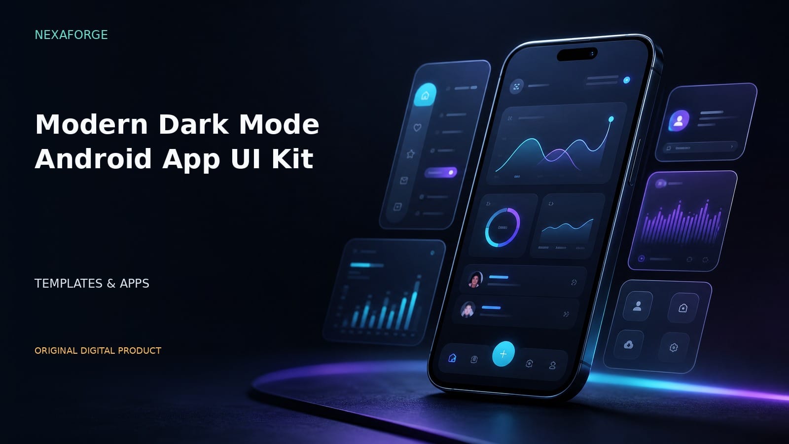 Modern Dark Mode Android App UI Kit