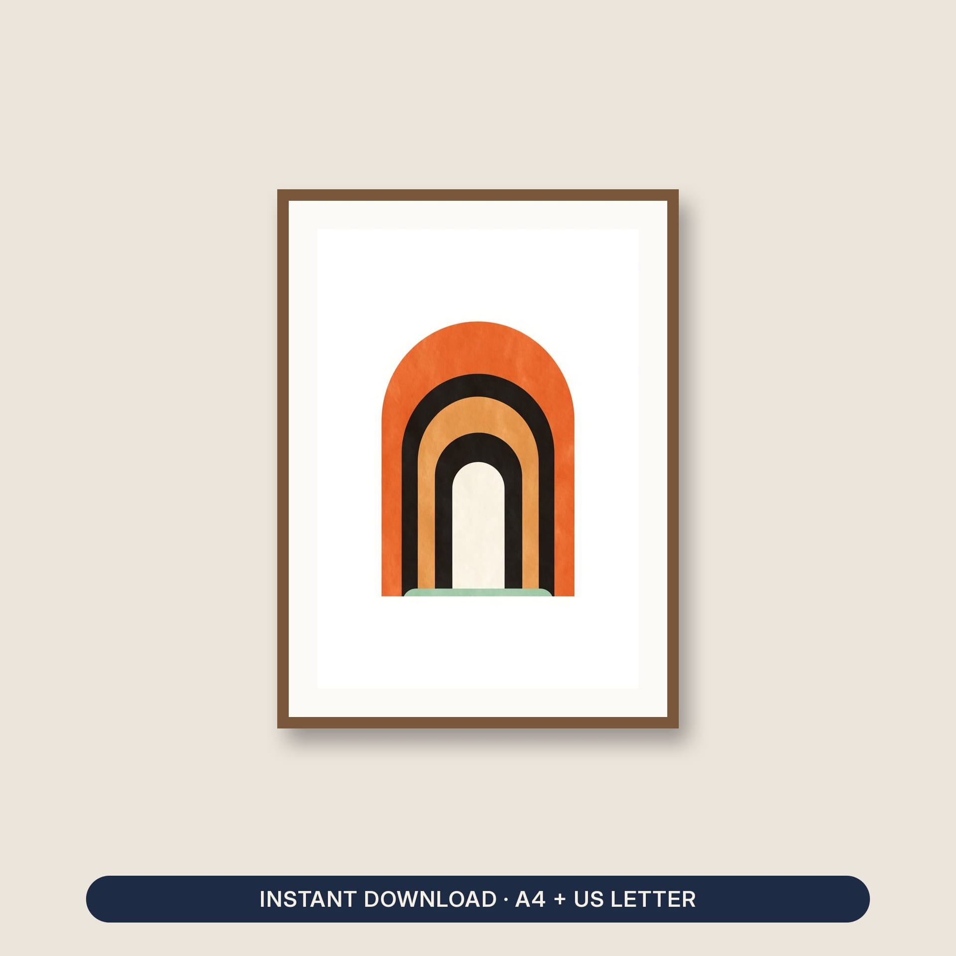 Minimalist Wall Art Printable – listing cover with the blank and the colored-in page
