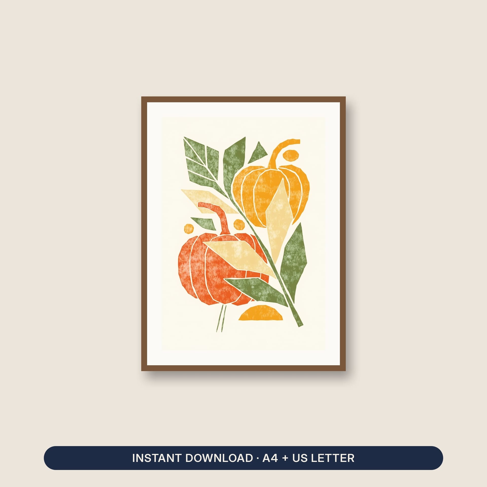Thanksgiving Autumn Harvest Printable – listing cover with the blank and the colored-in page