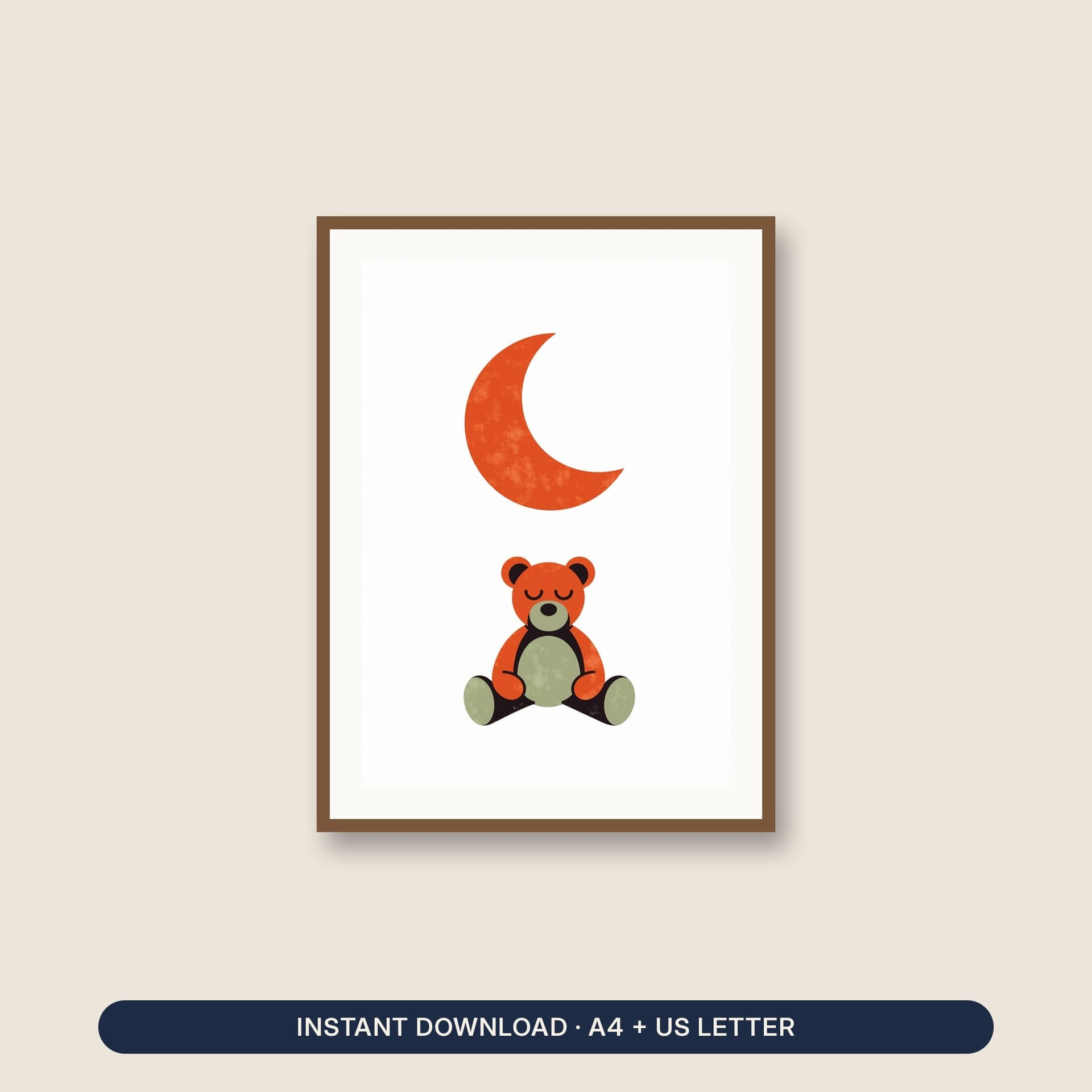 Nursery Wall Art Printable – listing cover with the blank and the colored-in page