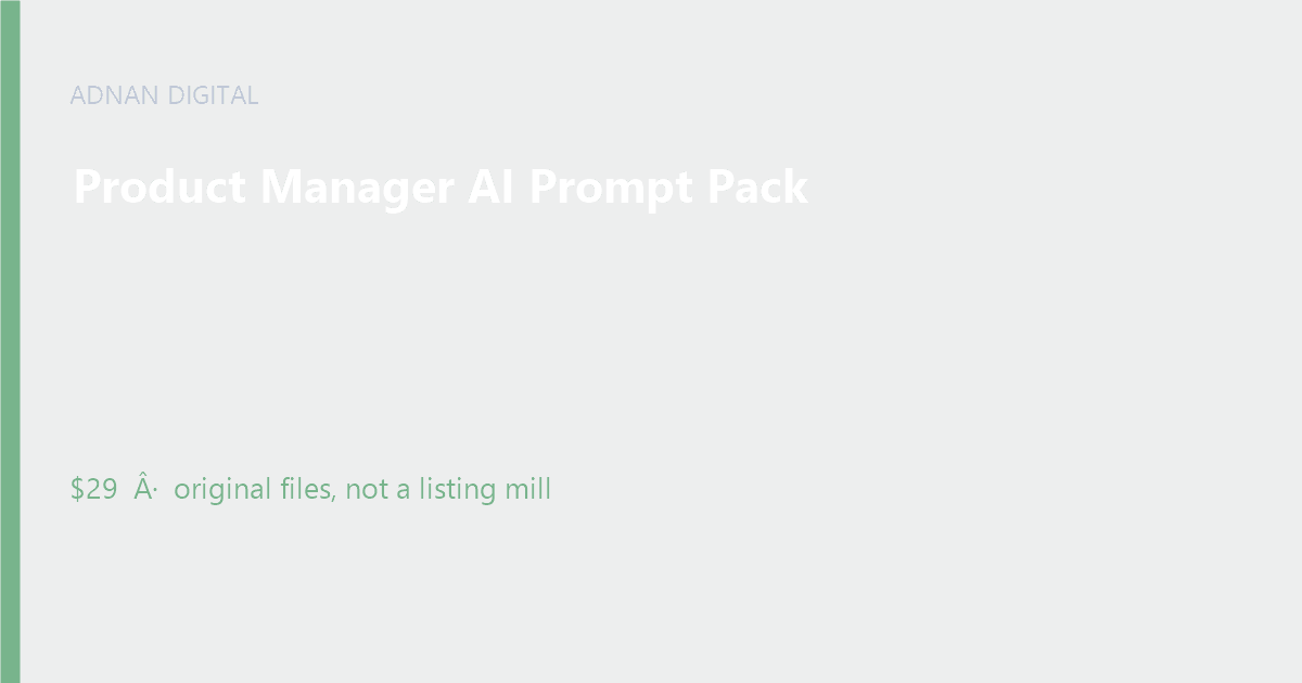 Product Manager AI Prompt Pack cover