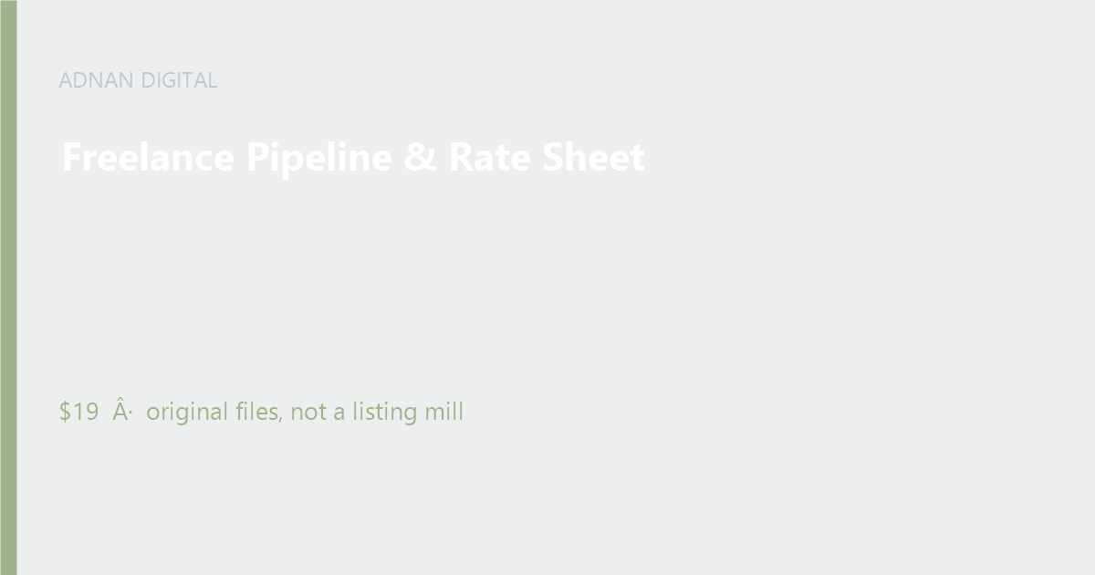 Freelance Pipeline & Rate Sheet cover