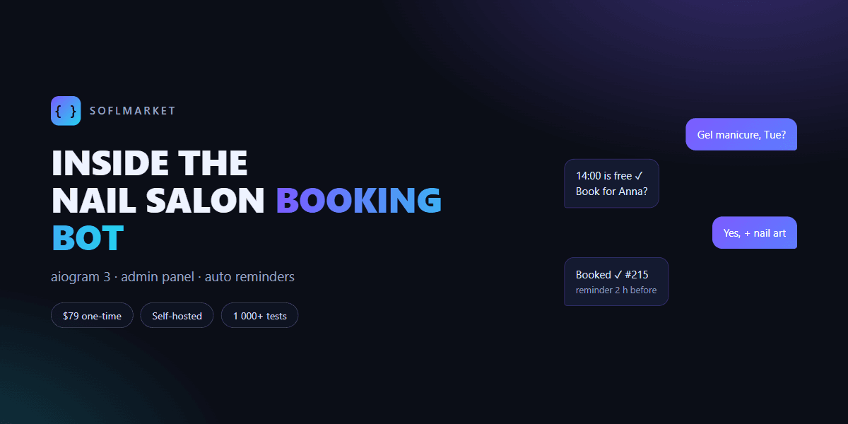 Inside the Nail Salon booking bot: what it does in your Telegram