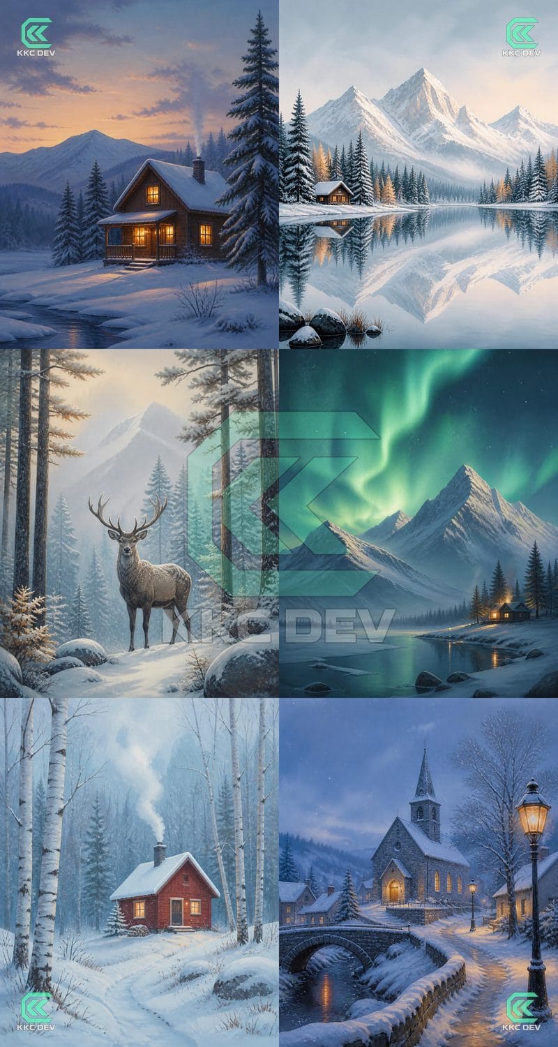 6 winter landscape prints — cover
