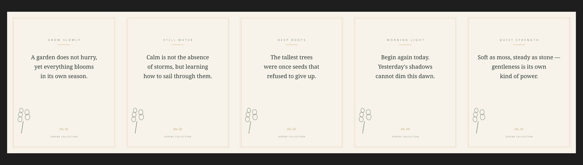 Serene Botanical Quote Posters - all 5 designs