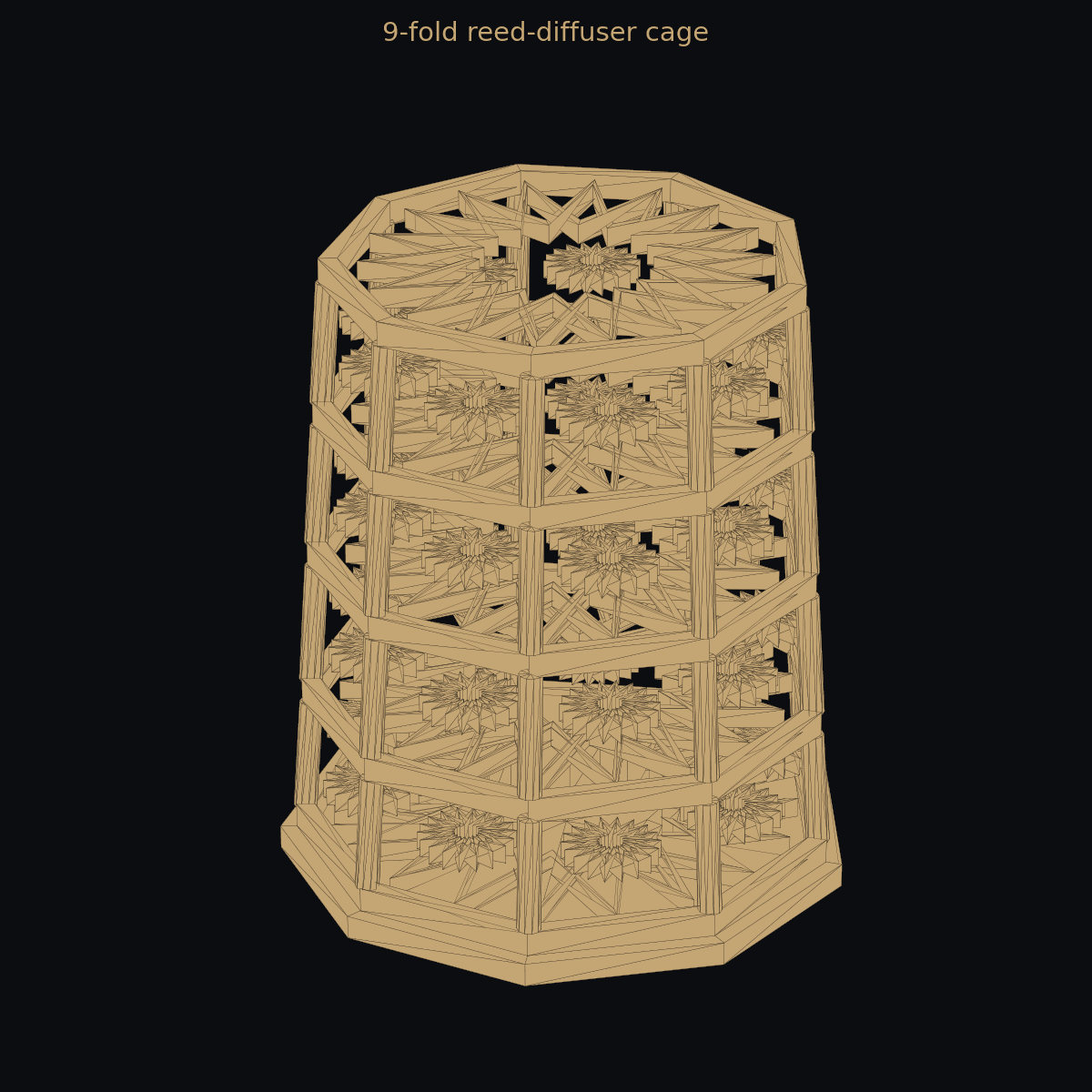 9-fold reed-diffuser cage — 3D print (two-color)