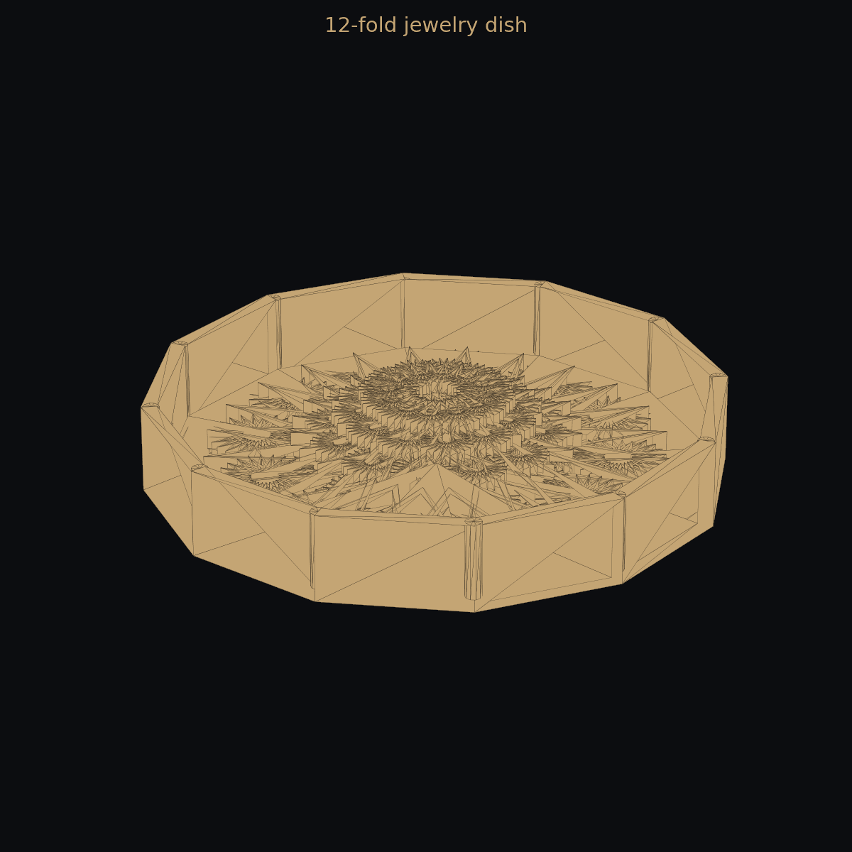 12-fold jewelry dish — 3D print (two-color)