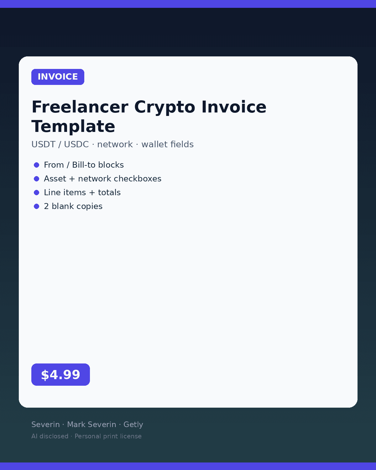 Freelancer Crypto Invoice Template (USDT/USDC)