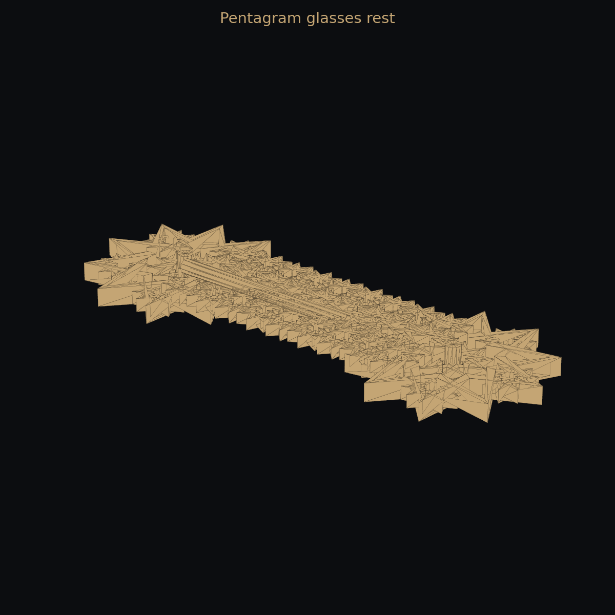 Pentagram glasses rest — 3D print (two-color)