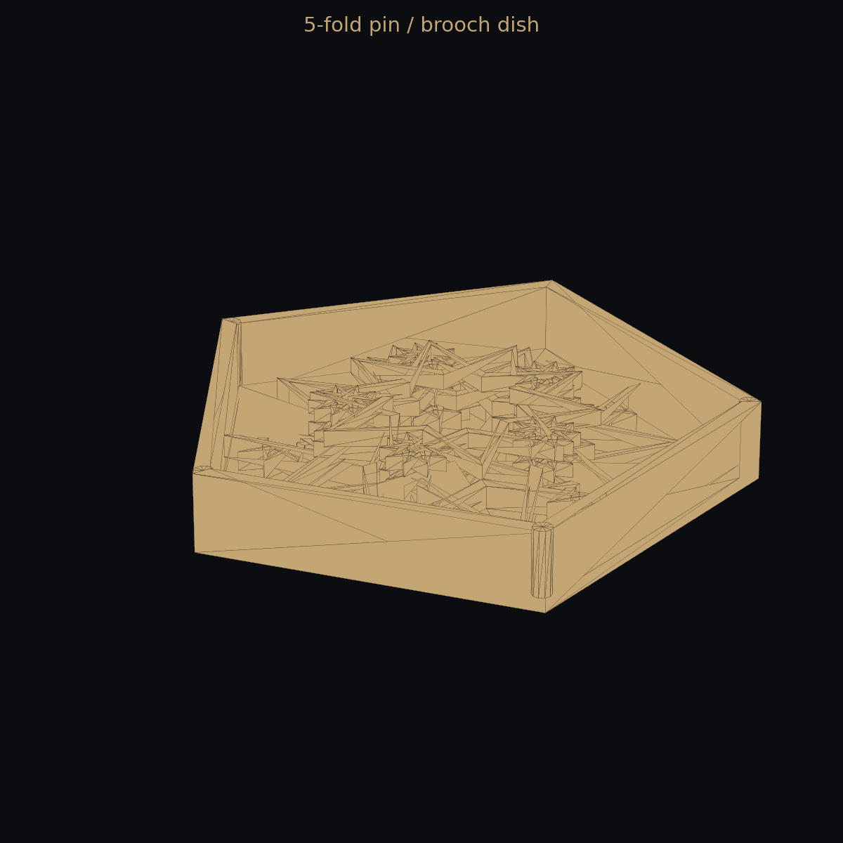 5-fold pin / brooch dish — 3D print (two-color)