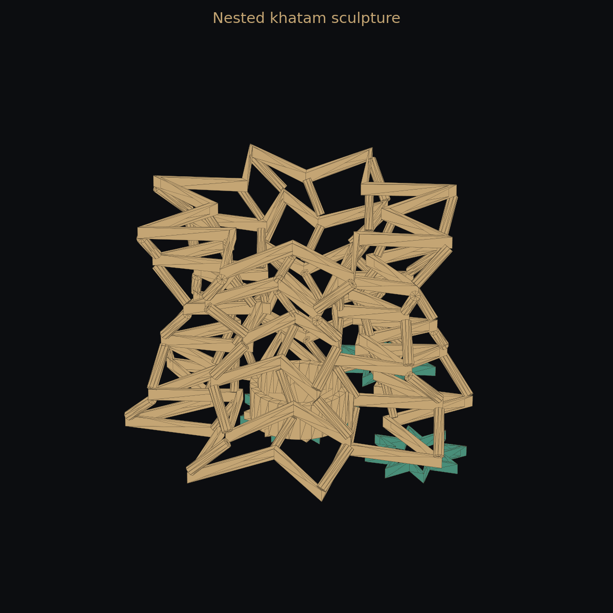 Nested khatam sculpture — 3D print (two-color)