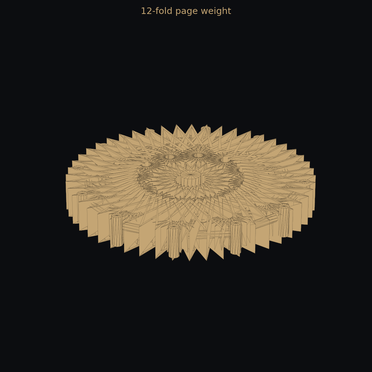 12-fold page weight — 3D print (two-color) 1