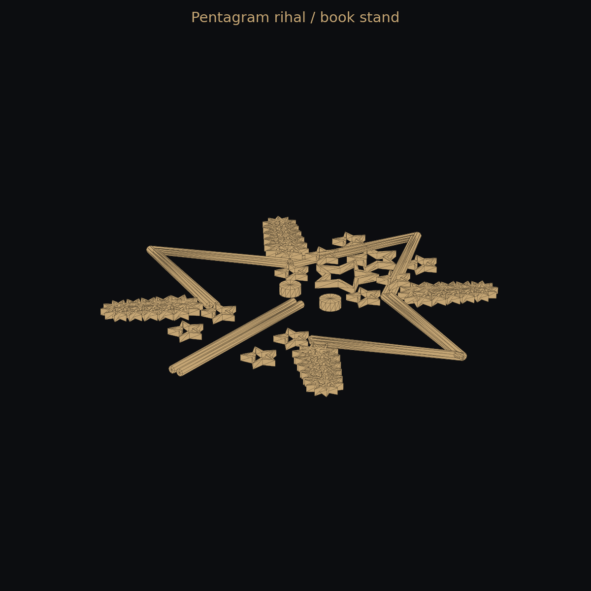 Pentagram rihal / book stand — 3D print (two plates)