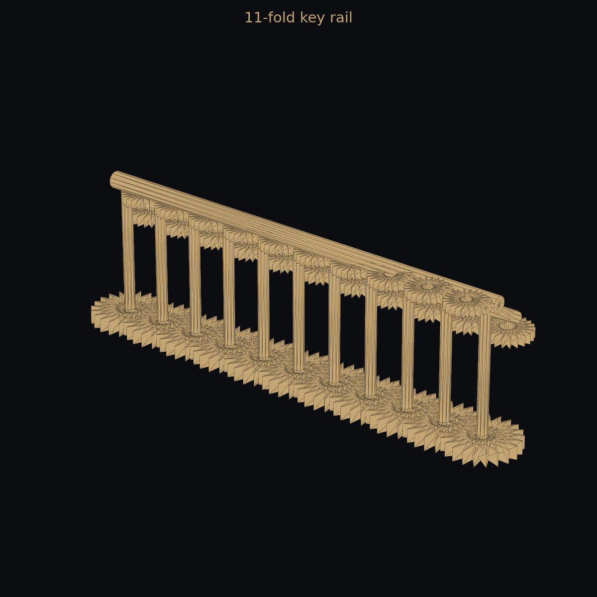 11-fold key rail — 3D print (two-color)