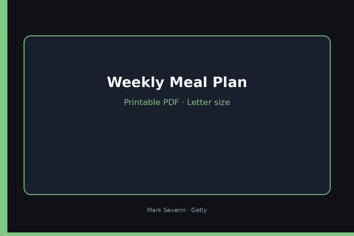 Weekly Meal Plan — Printable PDF